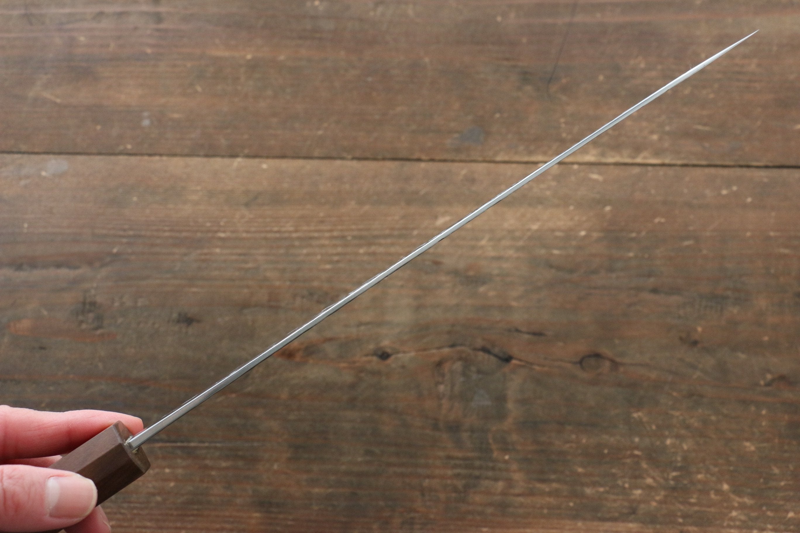 Yu Kurosaki Raijin Cobalt Special Steel Hammered Sujihiki 240mm Walnut Handle - Seisuke Knife