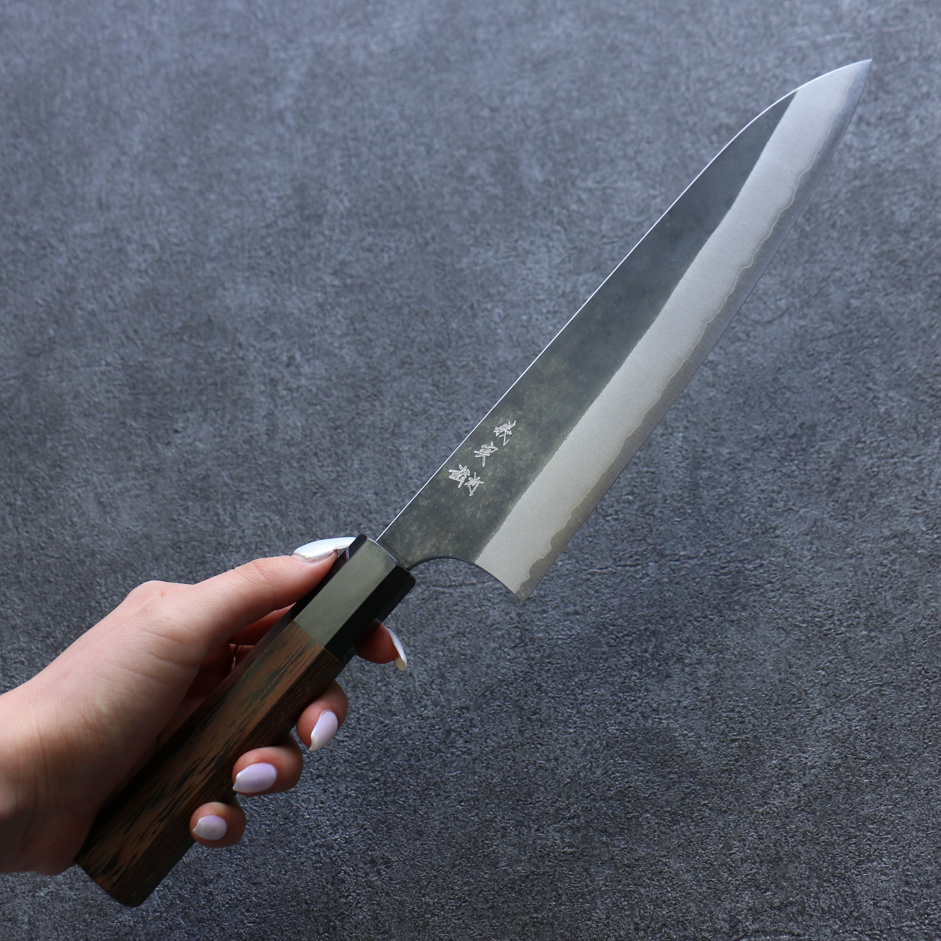 Yoshimi Kato White Steel Black Gyuto 210mm Wenge Handle - Seisuke Knife