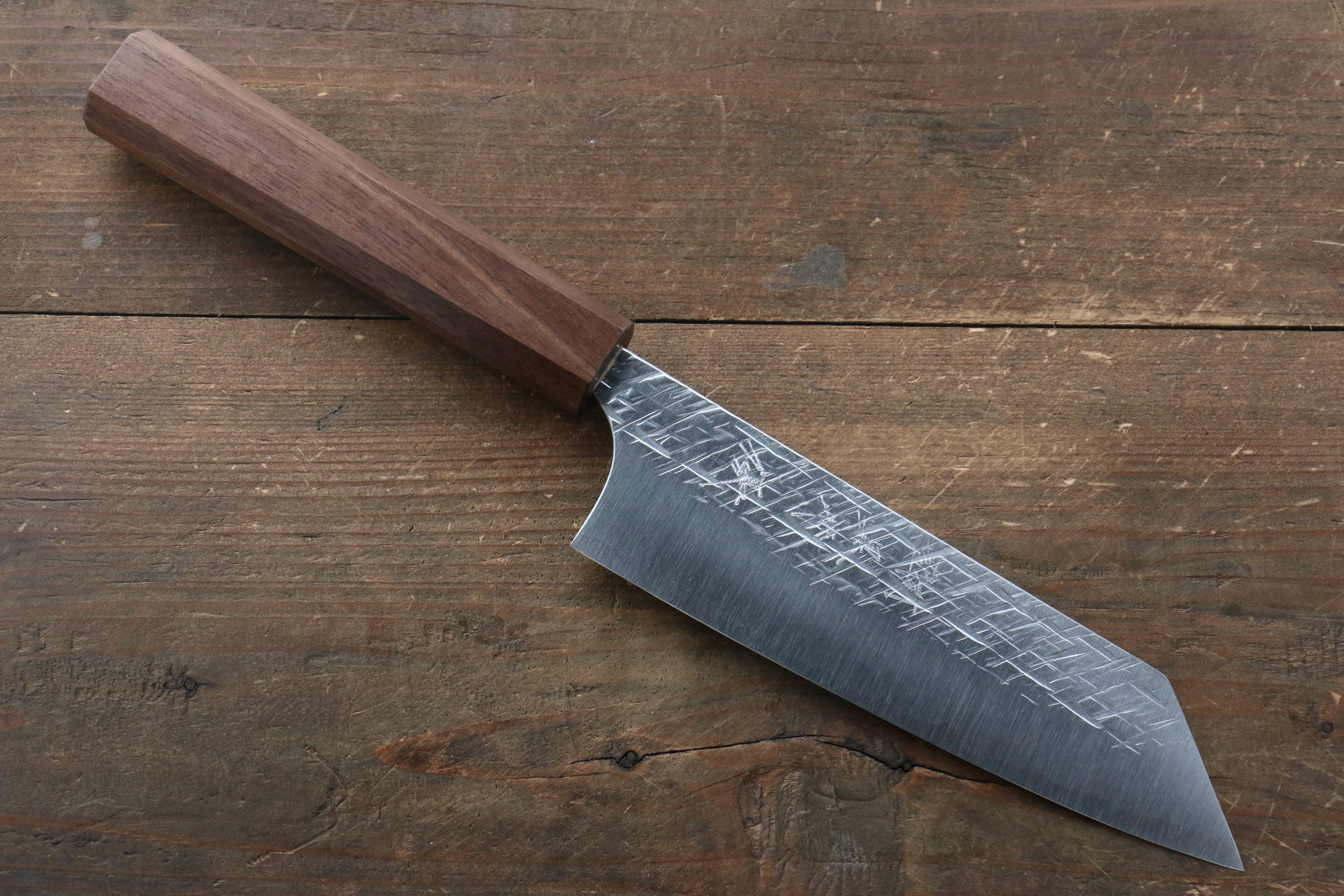 Yu Kurosaki Raijin Cobalt Special Steel Hammered bunka 165mm Walnut Handle - Seisuke Knife