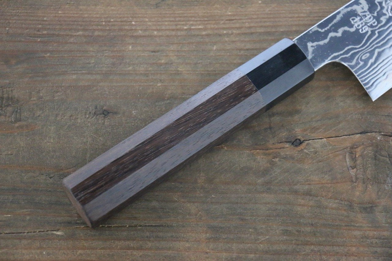 Sukenari ZDP189 Damascus Kiritsuke Gyuto 210mm with Shitan Handle - Seisuke Knife