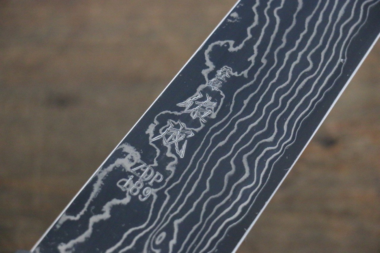 Sukenari ZDP189 Damascus Kiritsuke Gyuto 210mm with Shitan Handle - Seisuke Knife