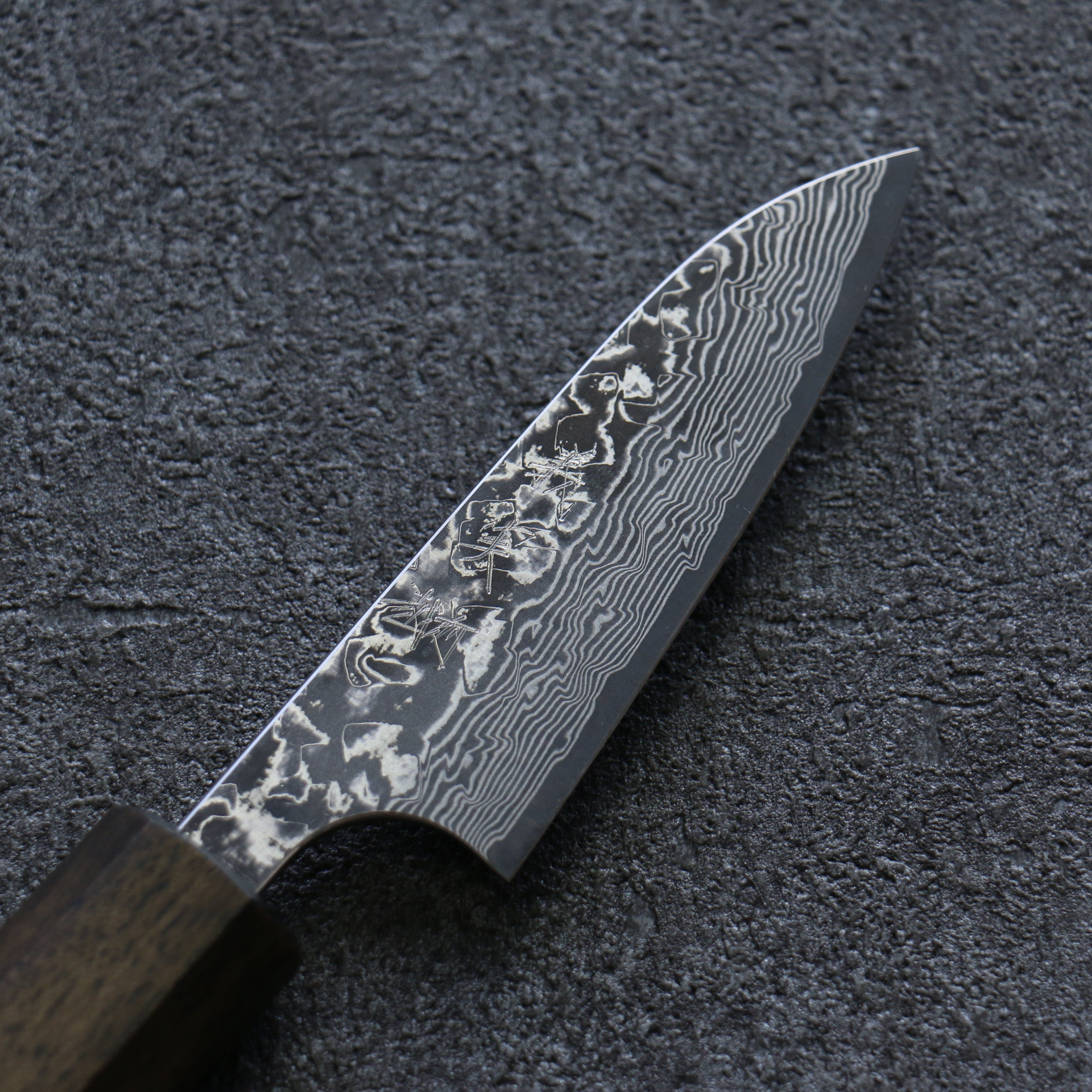 Yoshimi Kato VG10 Damascus Petty-Utility 75mm Black Persimmon Handle - Seisuke Knife