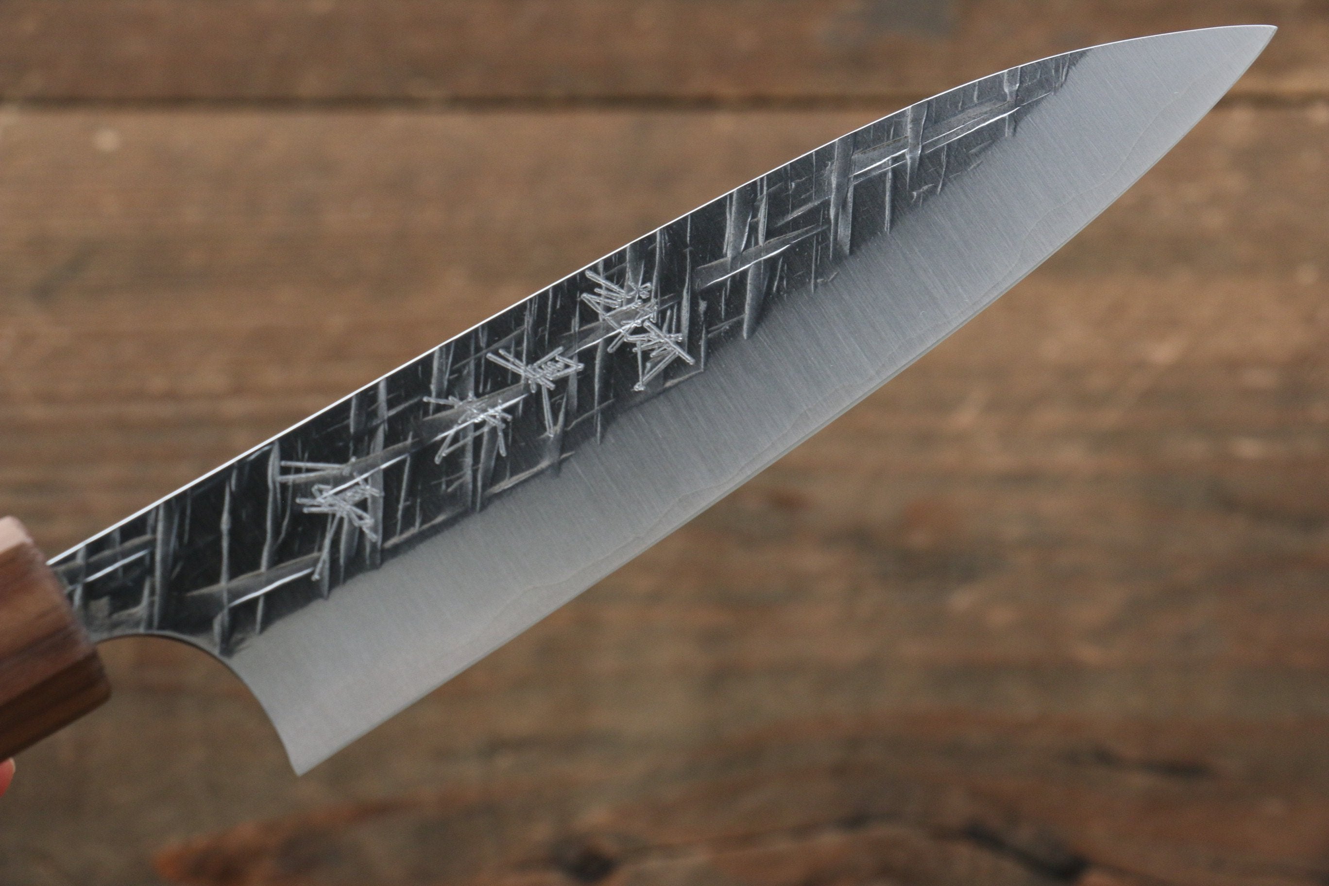 Yu Kurosaki Raijin Cobalt Special Steel Hammered Petty-Utility 120mm Walnut Handle - Seisuke Knife