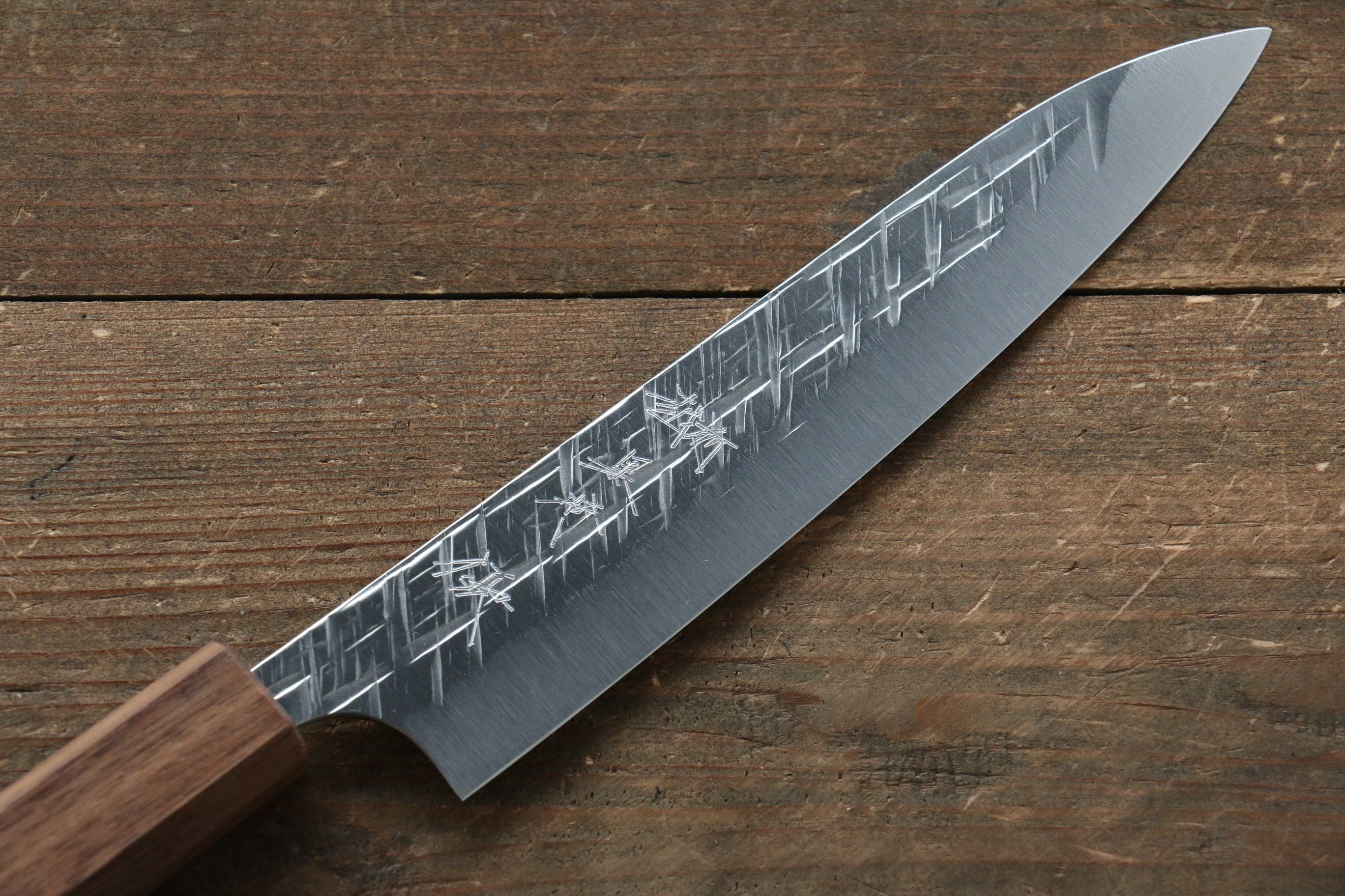 Yu Kurosaki Raijin Cobalt Special Steel Hammered Petty-Utility 150mm Walnut Handle - Seisuke Knife