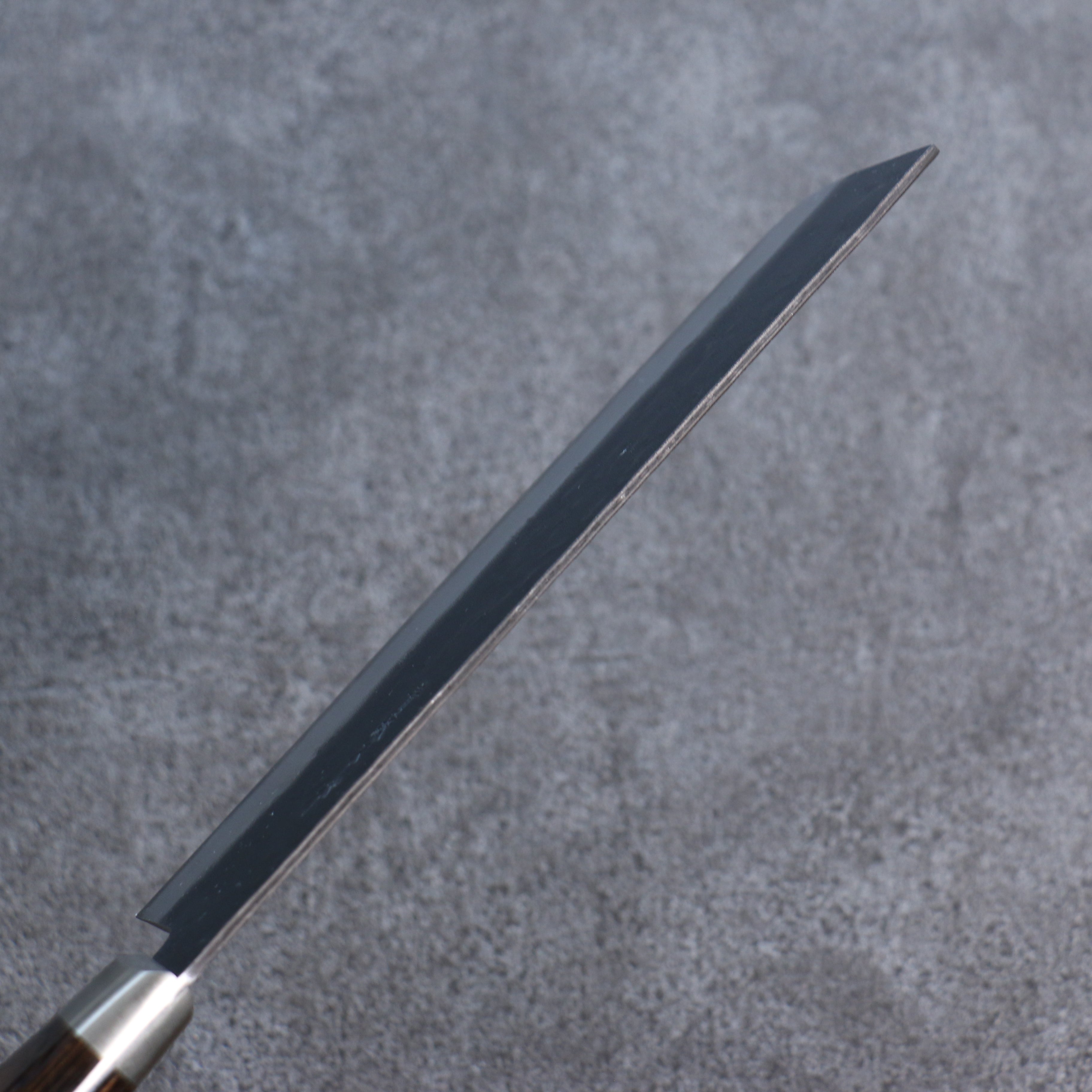 Seisuke Blue Super Black Nakiri 165mm Brown Pakka wood Handle - Seisuke Knife