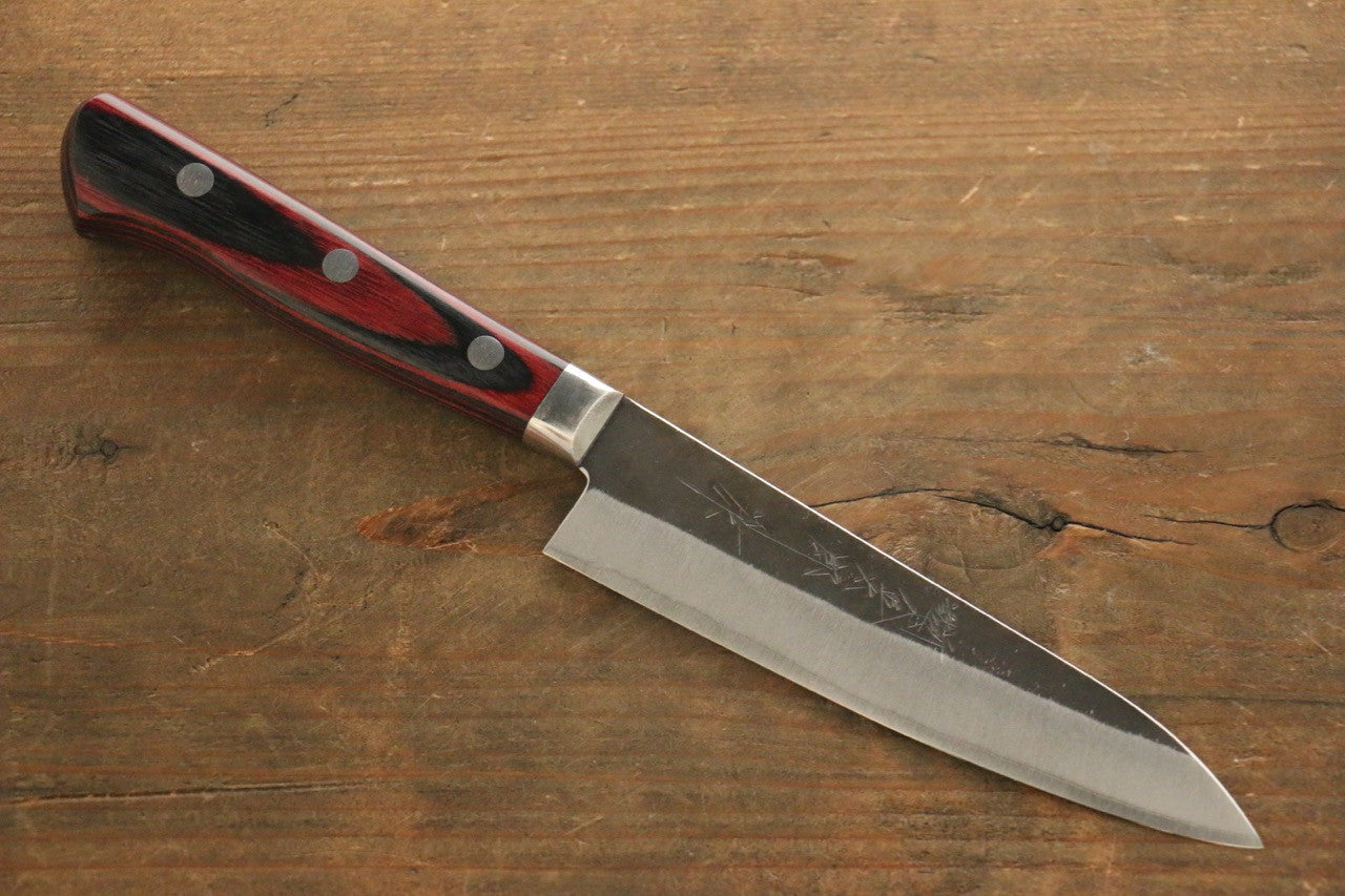 Yoshimi Kato Blue Super Clad Kurouchi Petty-Utility Japanese Chef Knife 120mm - Seisuke Knife