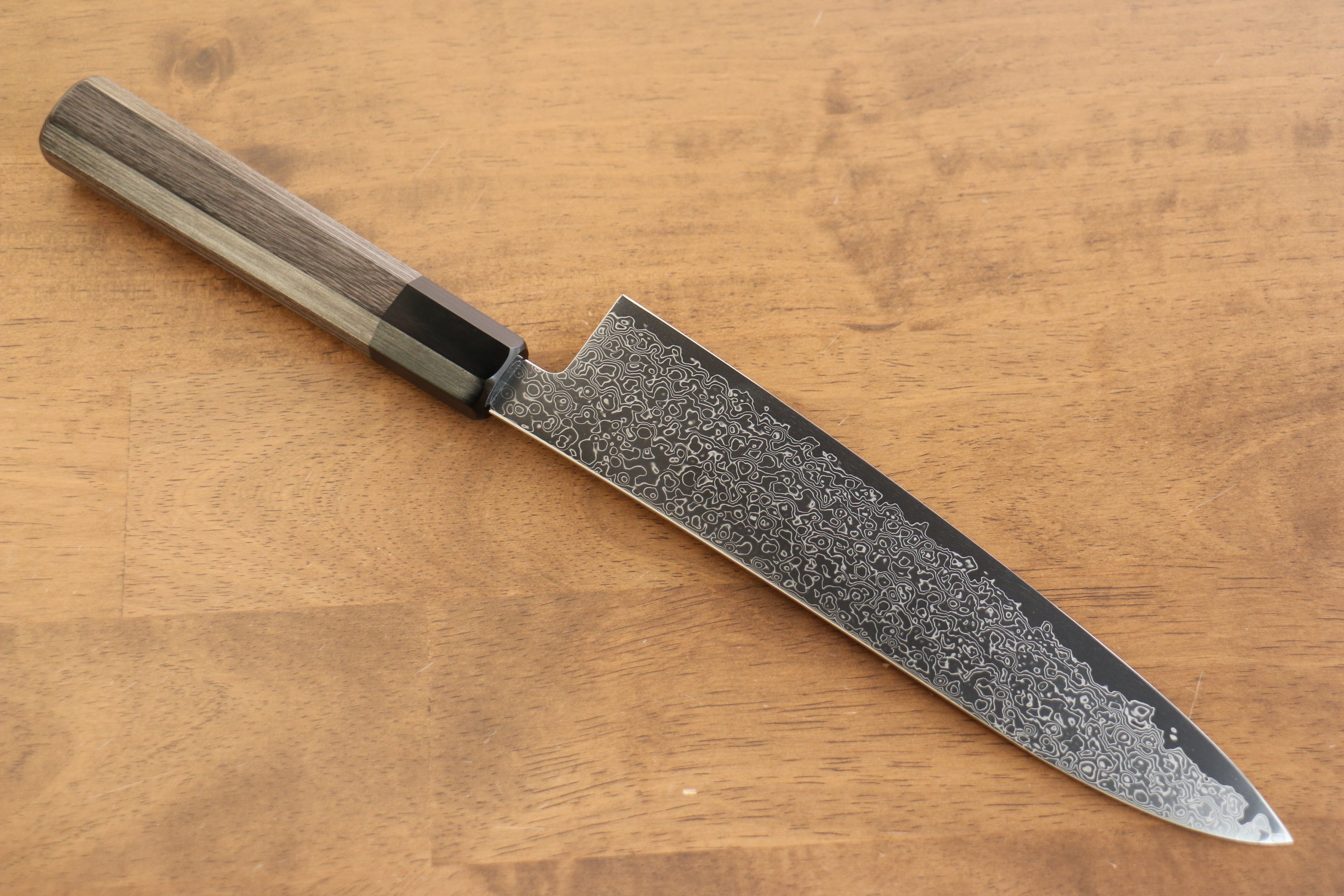Kanjyo VG10 Damascus Gyuto 240mm Gray Pakkawood Handle - Seisuke Knife