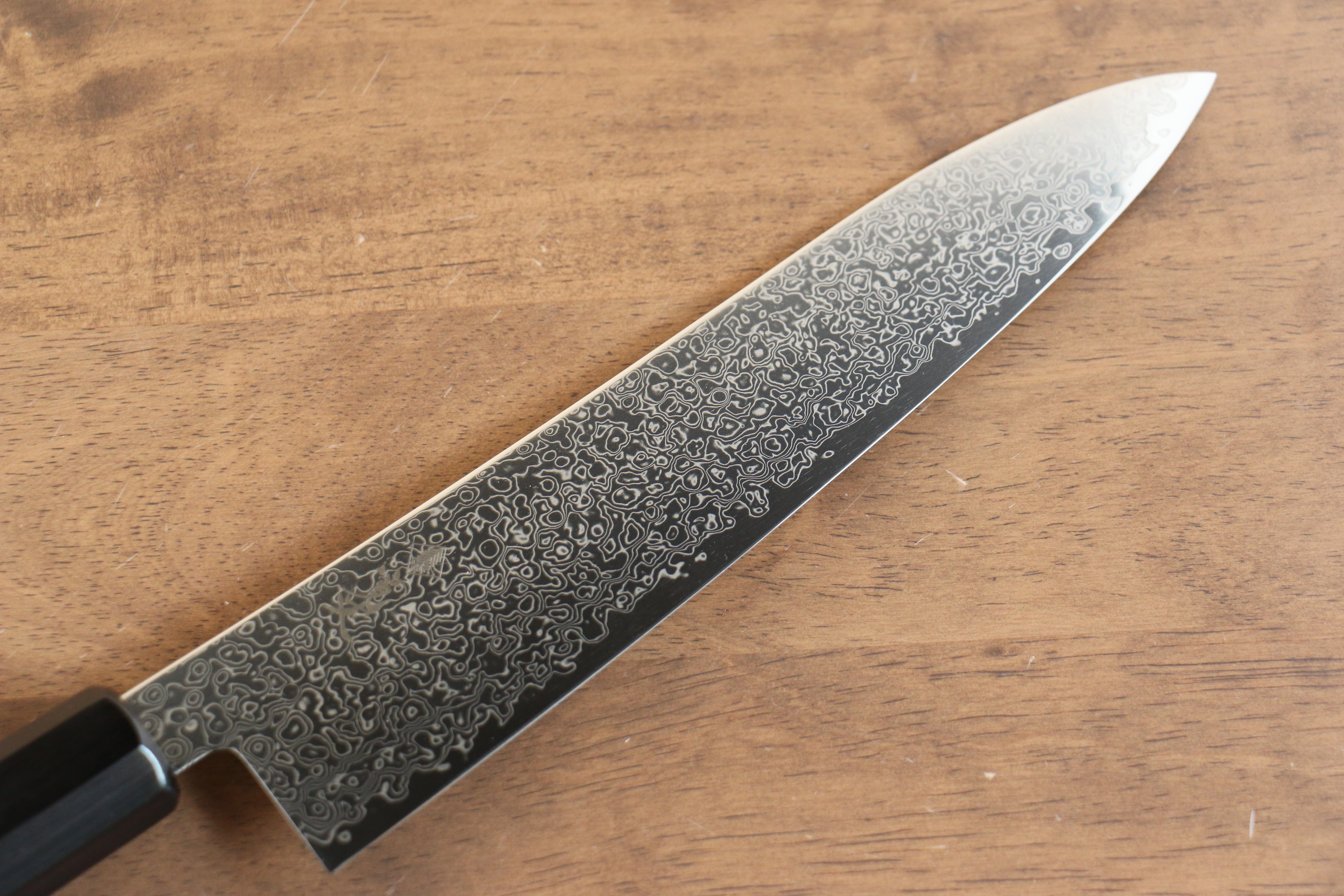 Kanjyo VG10 Damascus Gyuto 240mm Gray Pakkawood Handle - Seisuke Knife