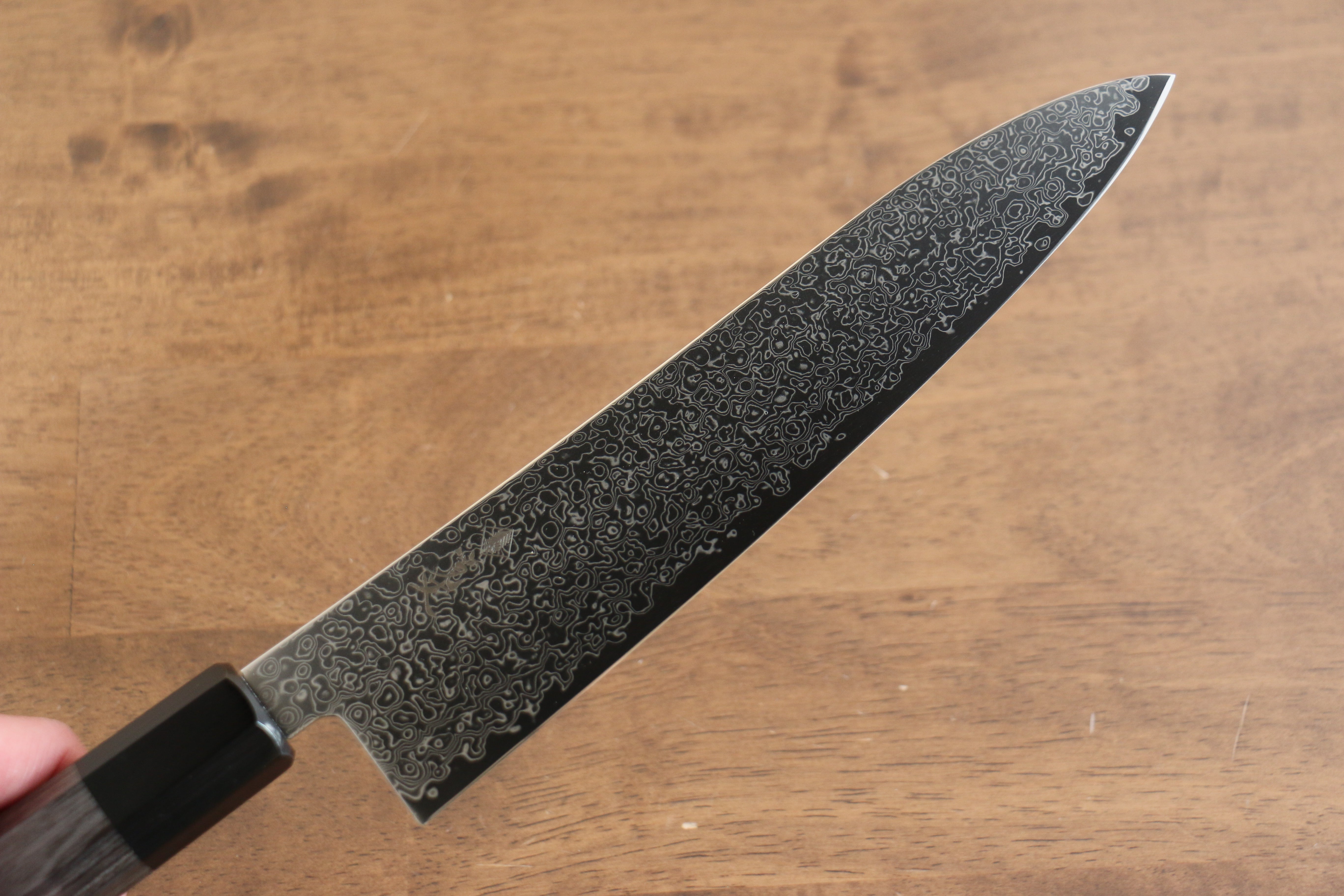 Kanjyo VG10 Damascus Gyuto 240mm Gray Pakkawood Handle - Seisuke Knife