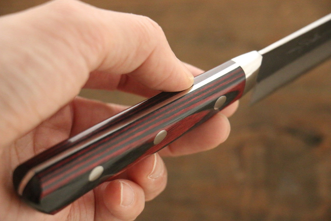 Yoshimi Kato Blue Super Clad Kurouchi Petty-Utility Japanese Chef Knife 120mm - Seisuke Knife