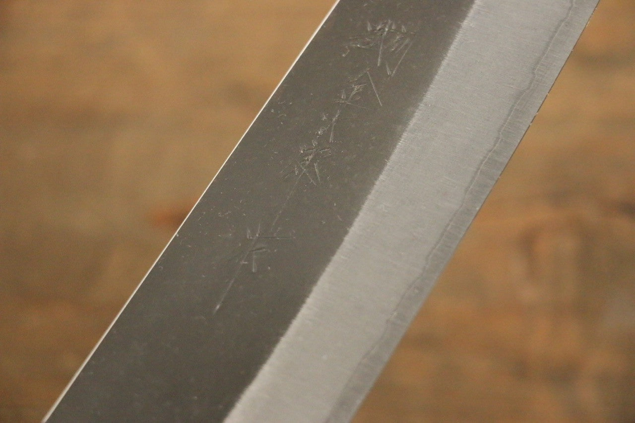 Yoshimi Kato Blue Super Clad Kurouchi Santoku Japanese Chef Knife 180mm - Seisuke Knife