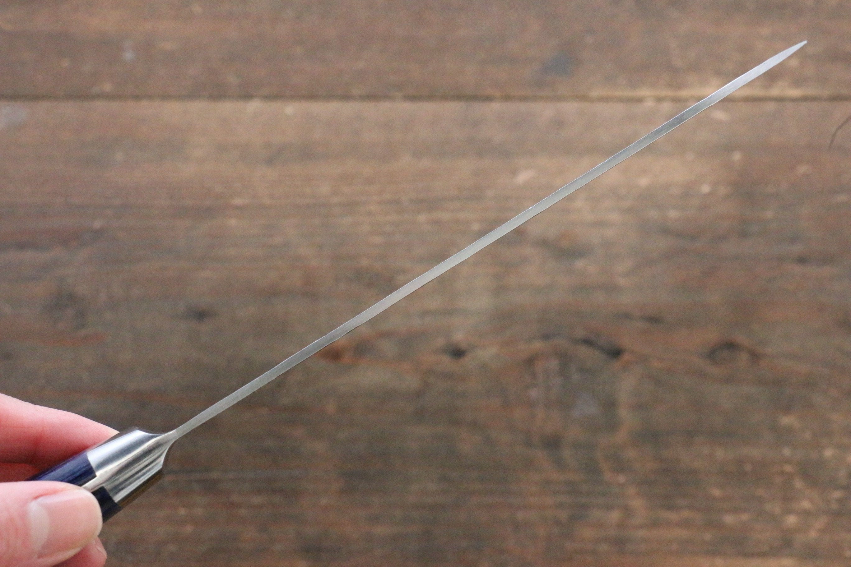 Seisuke Aonashi AUS10 3 Layer Nashiji Santoku 170mm Blue Pakka wood Handle - Seisuke Knife