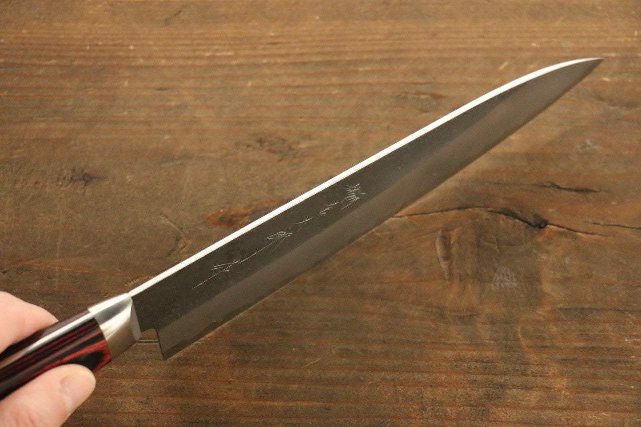 Yoshimi Kato Blue Super Clad Kurouchi Gyuto Japanese Chef Knife 180mm - Seisuke Knife