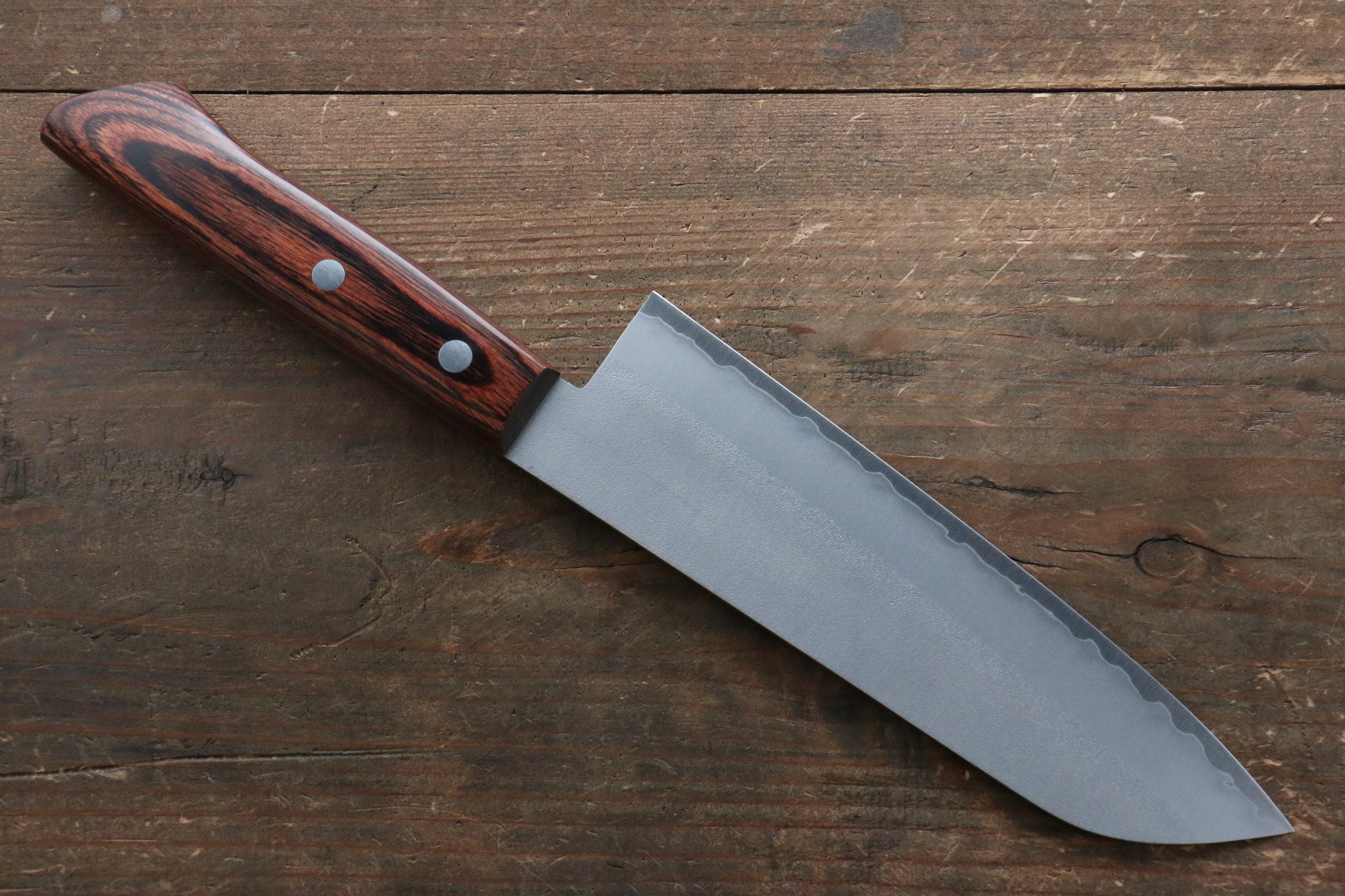 Kunihira VG1 Nashiji Santoku 170mm Mahogany Handle - Seisuke Knife