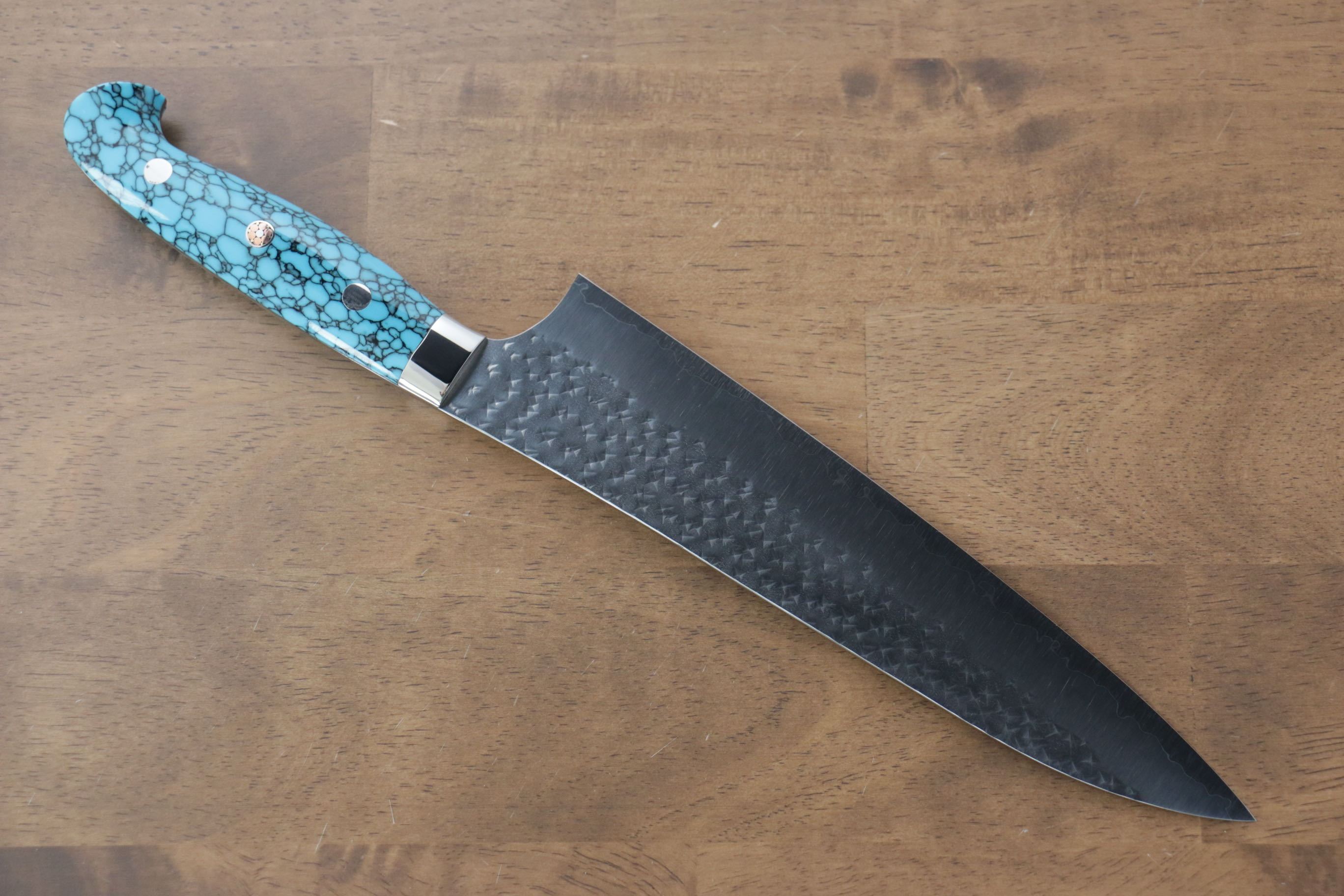 Yu Kurosaki Senko SG2 Hammered Gyuto 210mm with Turquoise Handle - Seisuke Knife