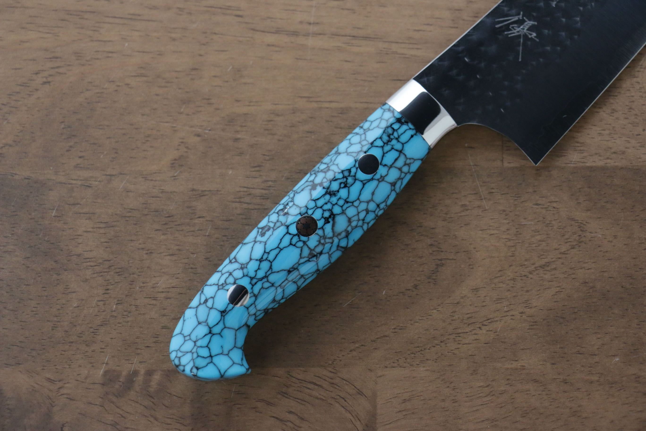 Yu Kurosaki Senko SG2 Hammered Gyuto 210mm with Turquoise Handle - Seisuke Knife