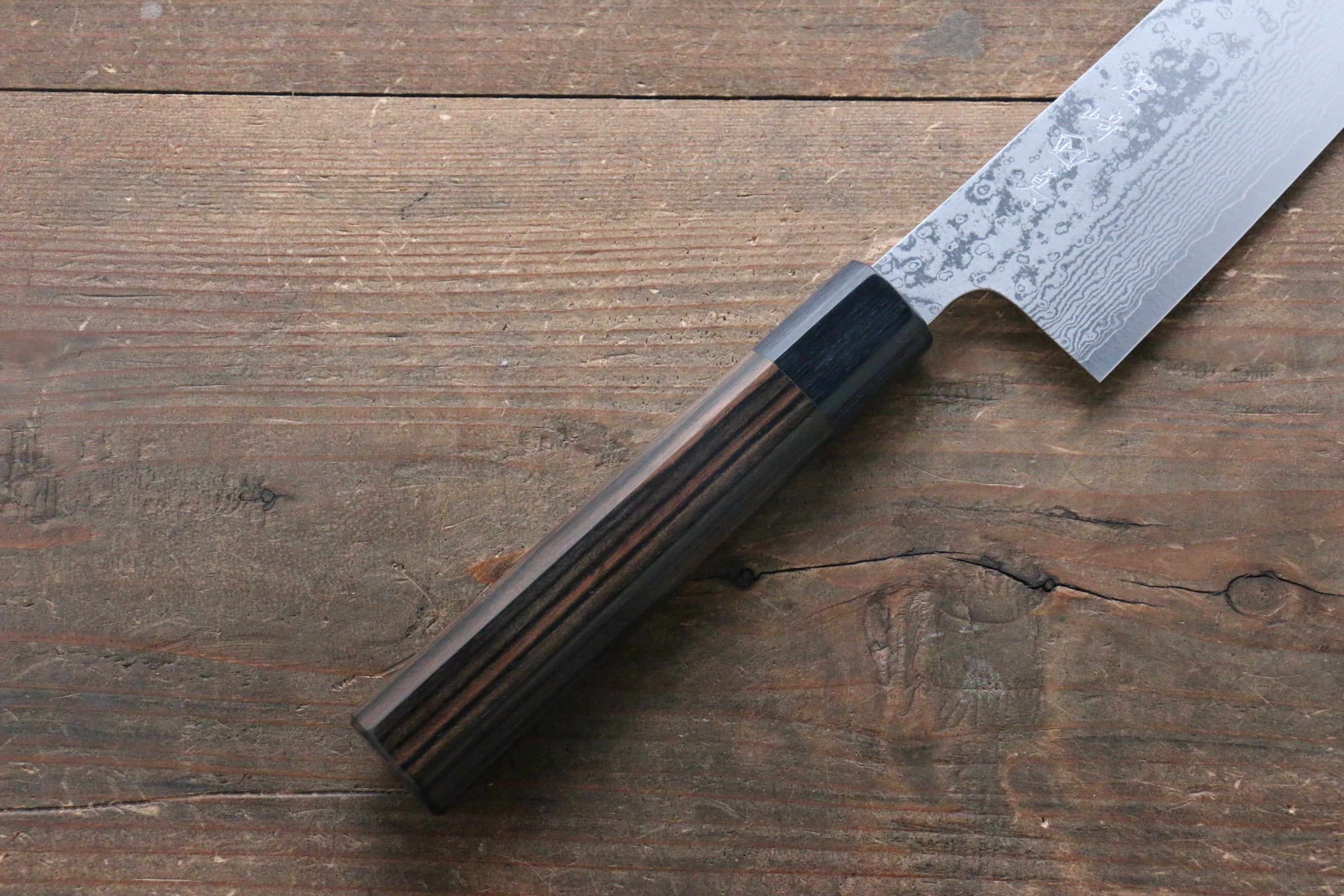 Makoto Kurosaki VG10 Damascus Gyuto 210mm Ebony Wood Handle - Seisuke Knife