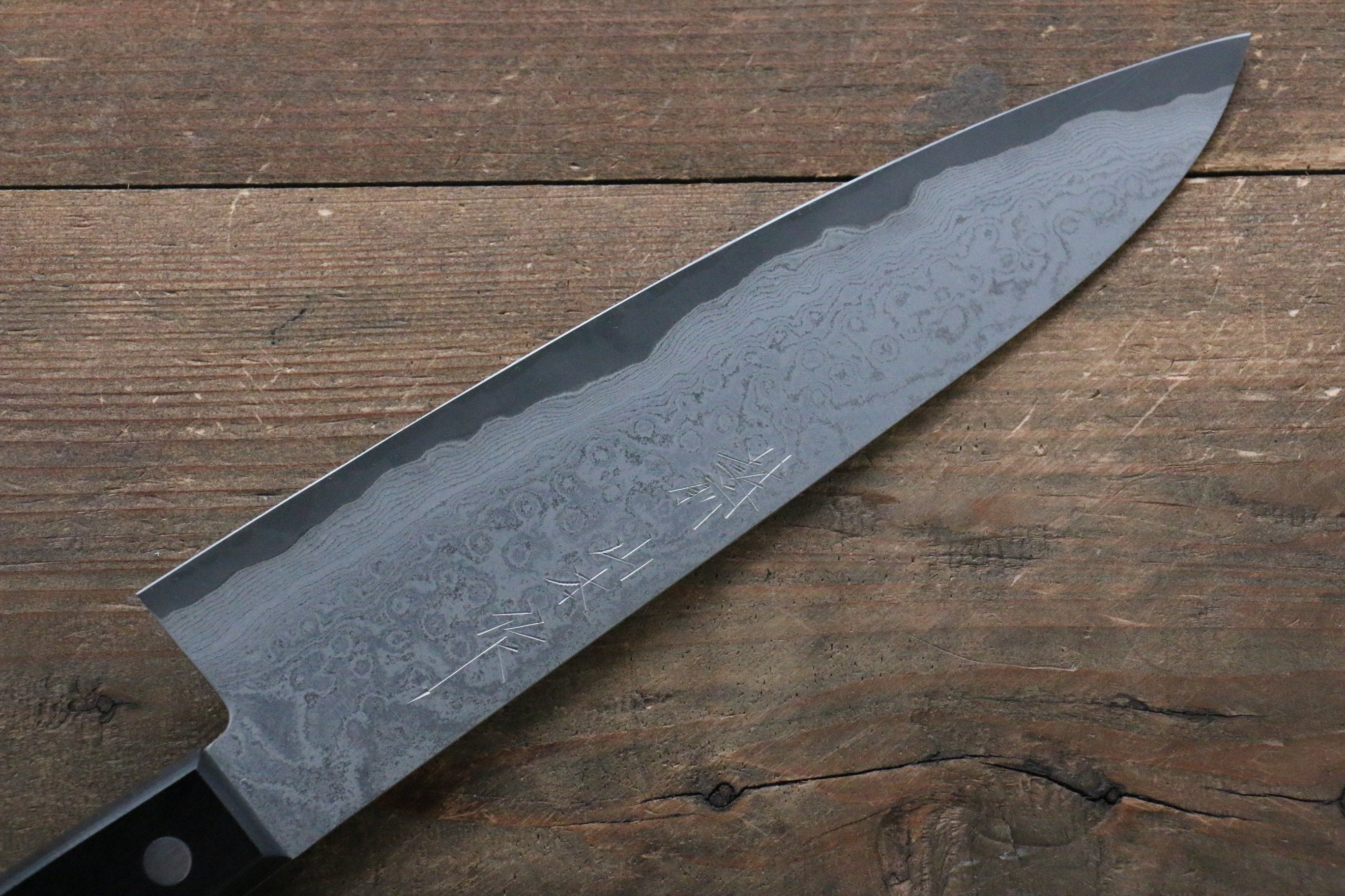 Nao Yamamoto VG10 Black Damascus Gyuto 200mm with Black Pakka wood Handle - Seisuke Knife