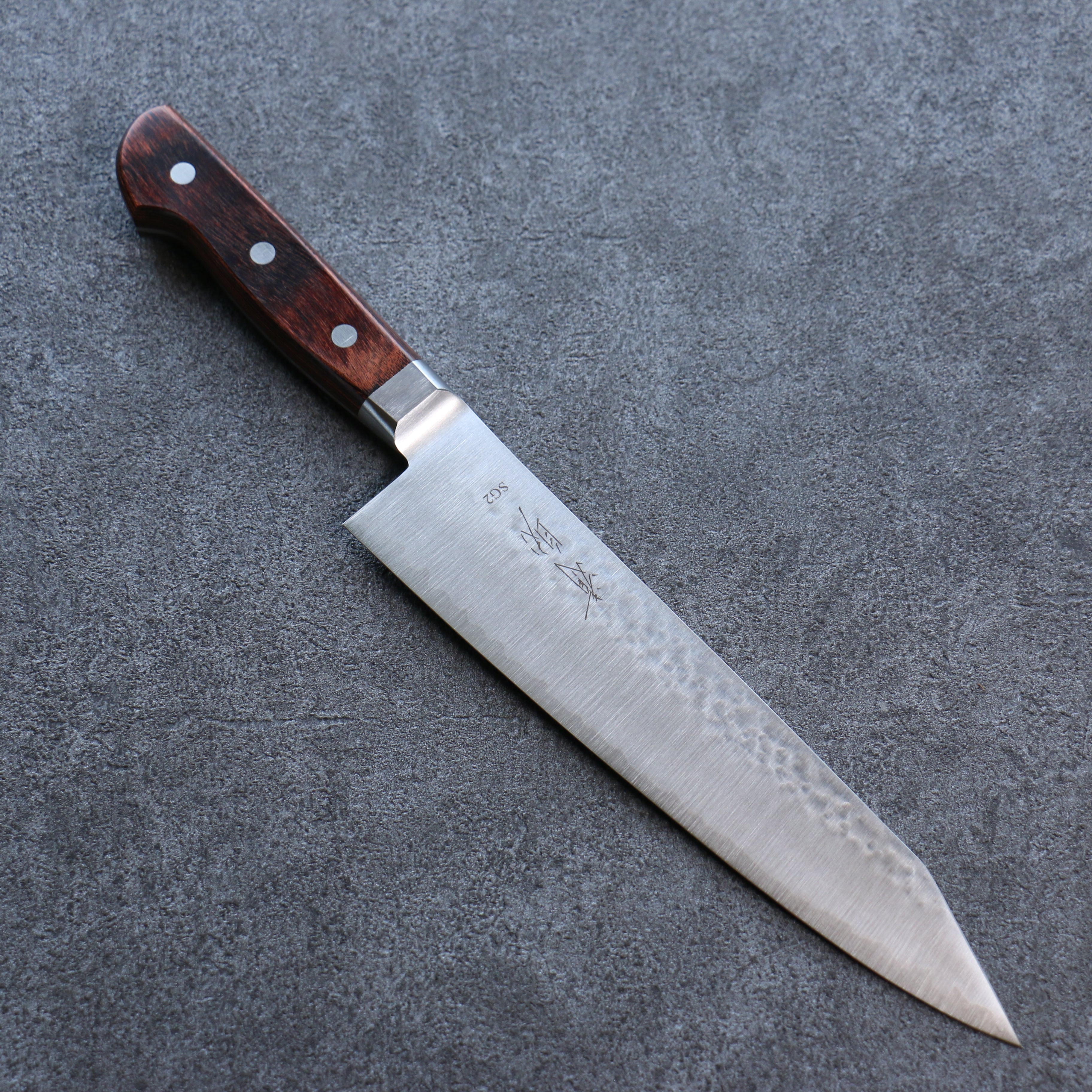 Seisuke SG2 Hammered Kiritsuke Gyuto 210mm Mahogany Handle - Seisuke Knife