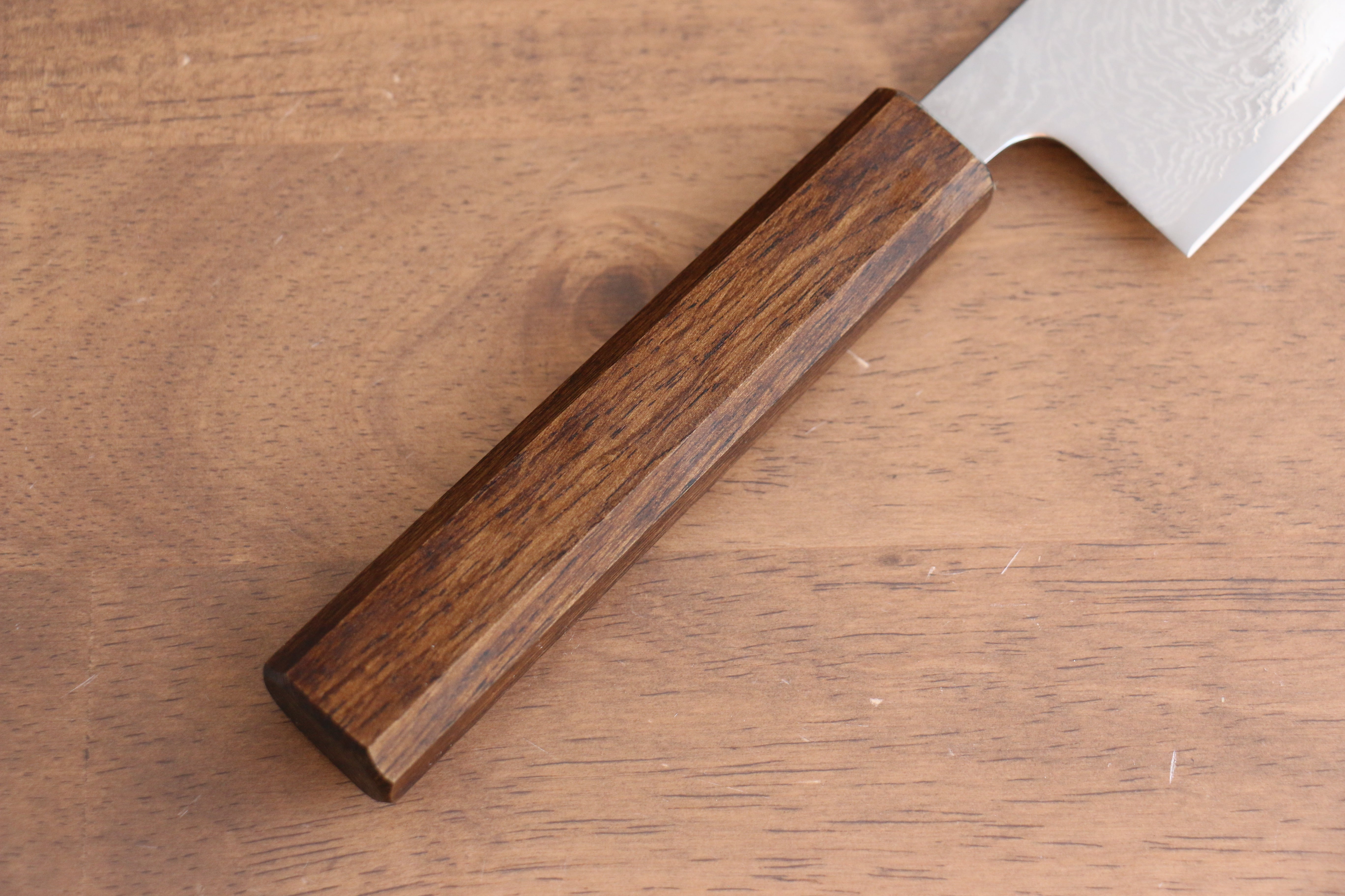 Seisuke Nami AUS10 Mirrored Finish Damascus Kiritsuke Gyuto 210mm Oak Handle - Seisuke Knife