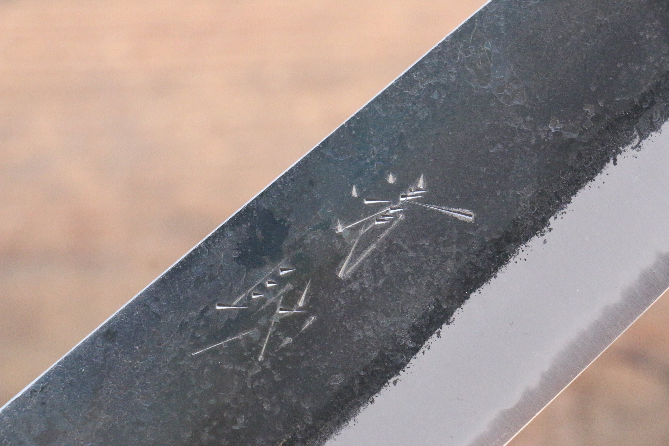 Seisuke White Steel Kurouchi Santoku 165mm Burnt Chestnut Handle - Seisuke Knife