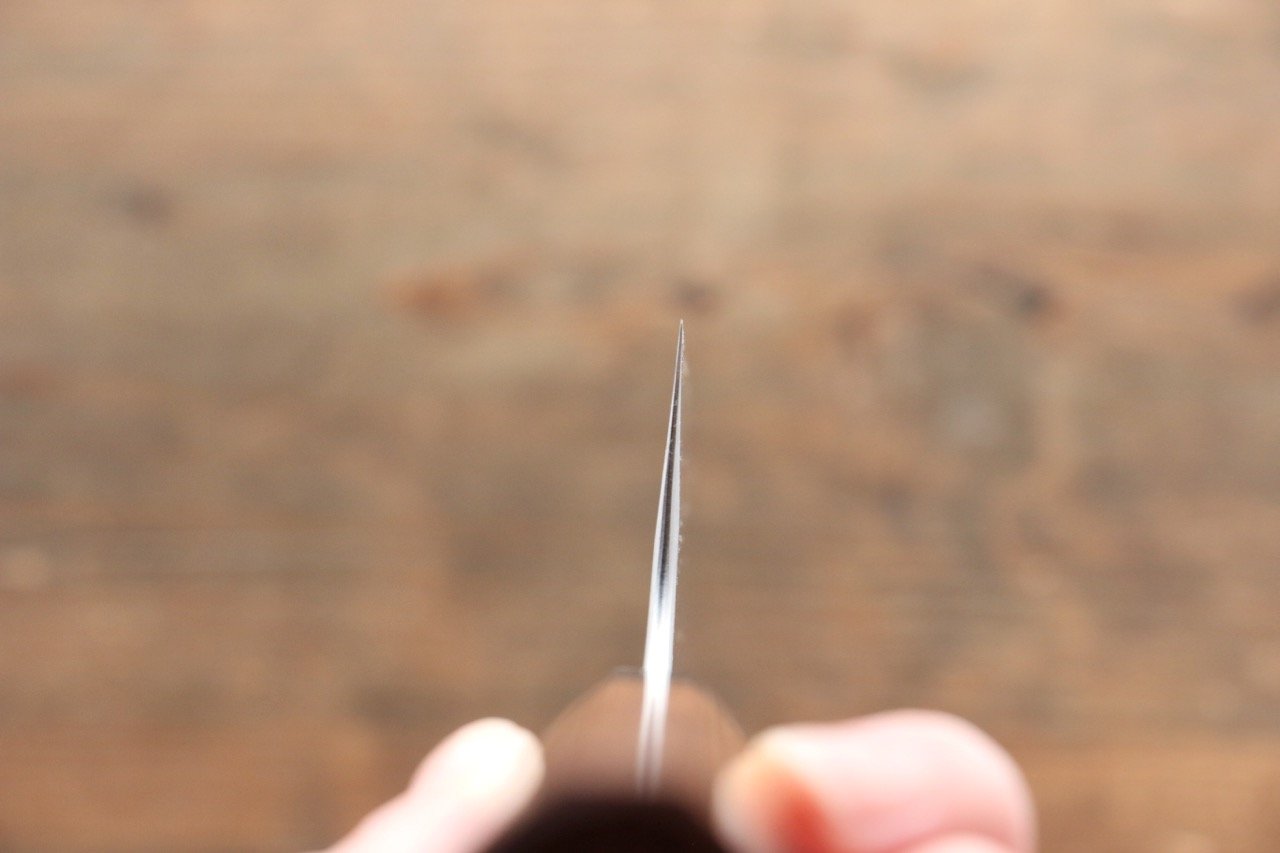 Yoshimi Kato Blue Super Clad Nashiji Gyuto Chef Knife 240mm with Black Honduras Rosewood Handle - Seisuke Knife