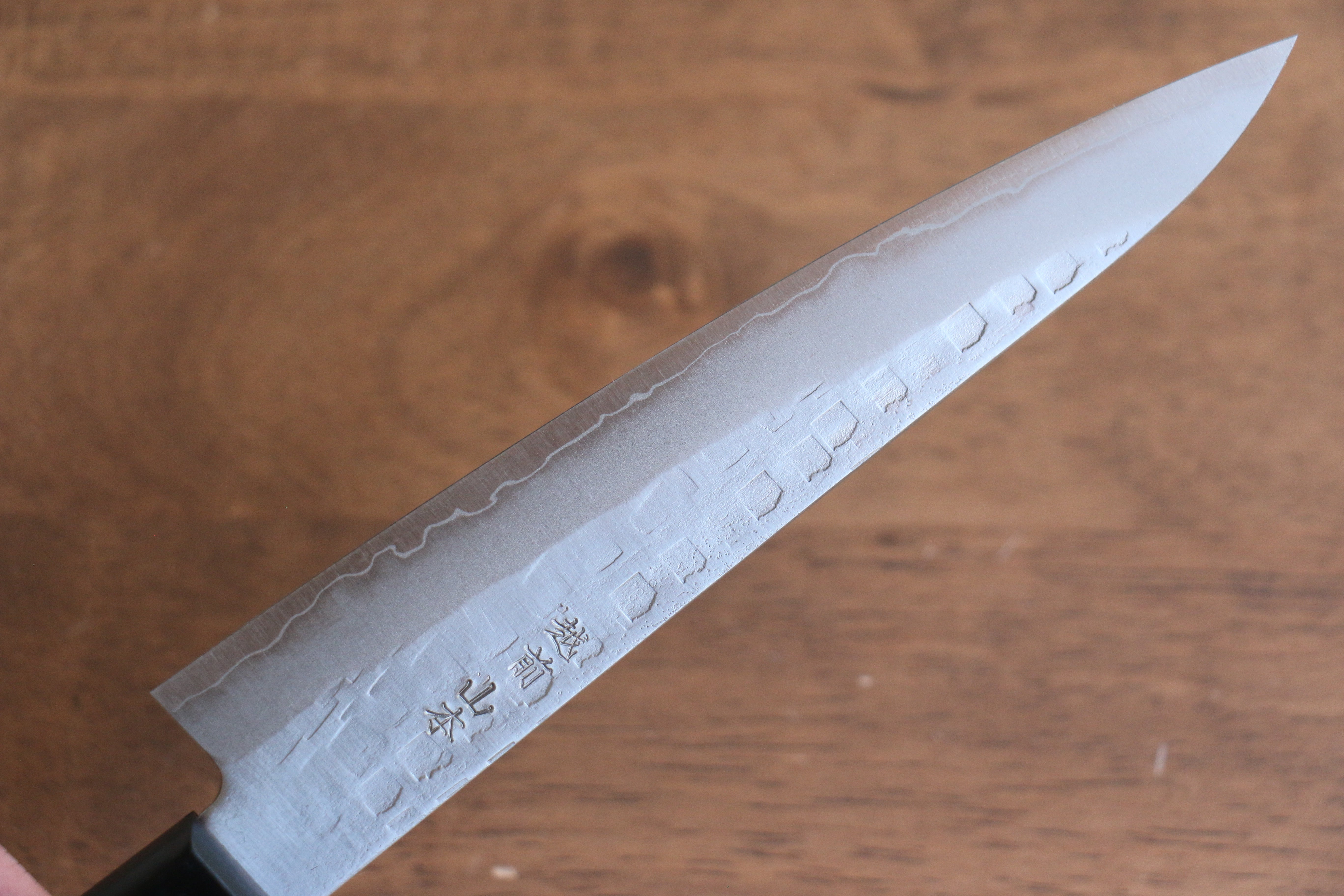Nao Yamamoto AUS8 Hammered Petty-Utility 160mm Black Pakkawood Handle - Seisuke Knife