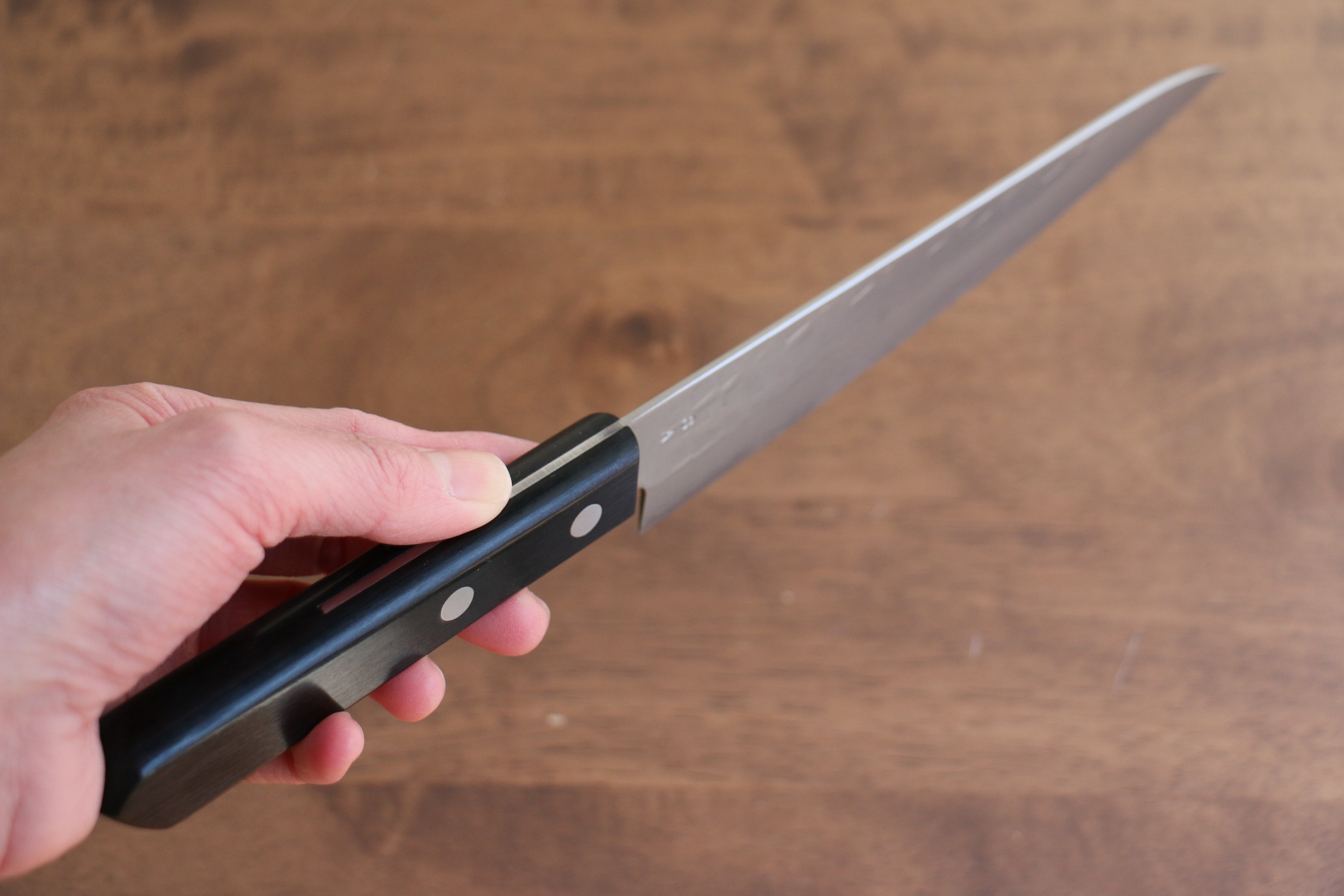 Nao Yamamoto AUS8 Hammered Petty-Utility 160mm Black Pakkawood Handle - Seisuke Knife