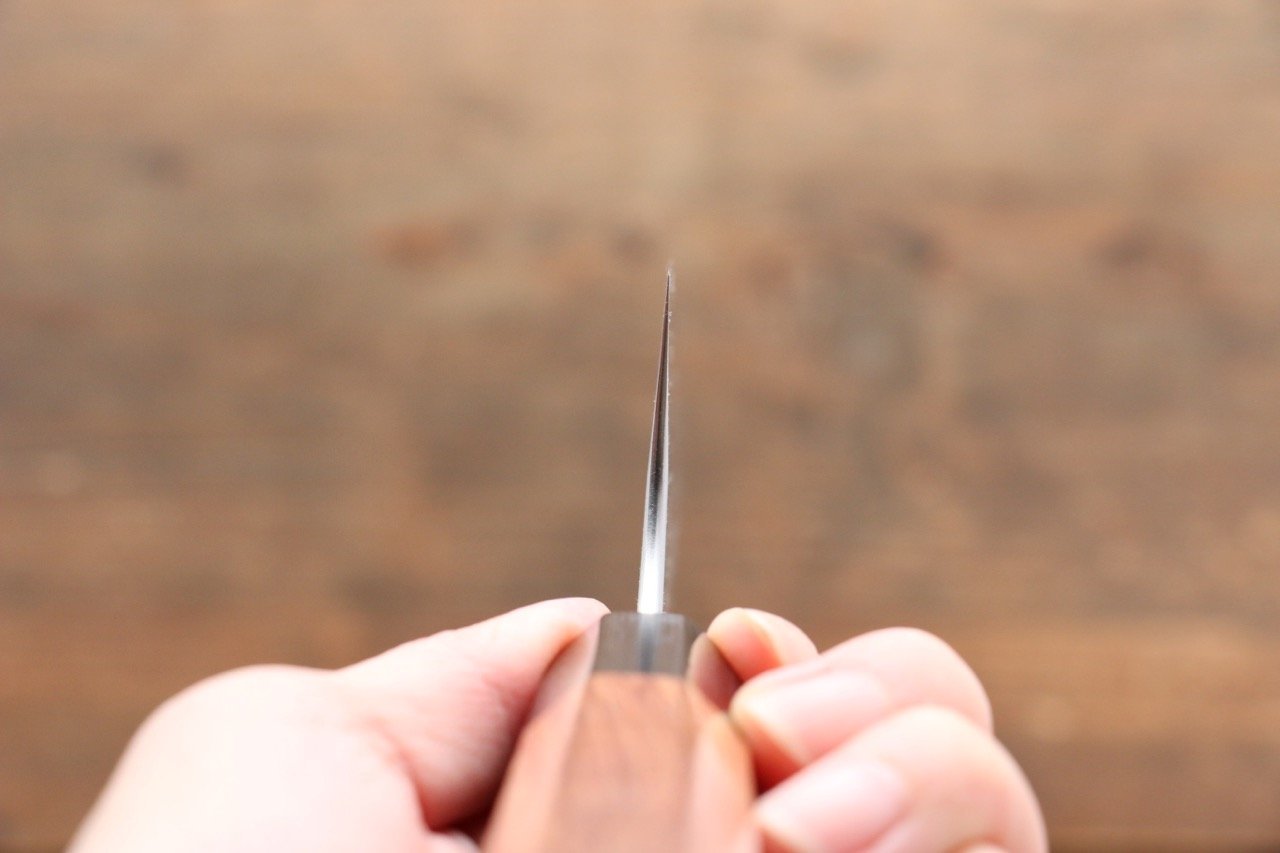 Yoshimi Kato Blue Super Clad Nashiji Gyuto Chef Knife 210mm with Black Honduras Rosewood Handle - Seisuke Knife