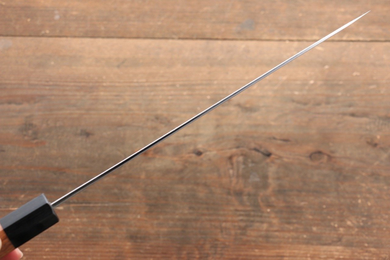 Yoshimi Kato Blue Super Clad Nashiji Gyuto Chef Knife 210mm with Black Honduras Rosewood Handle - Seisuke Knife