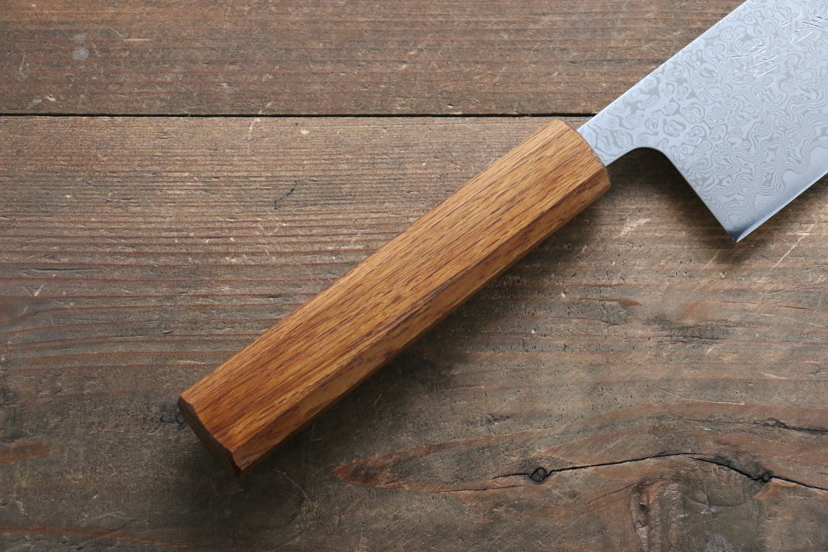 Seisuke SLD 49 Layer Damascus Nakiri 165mm Oak Handle - Seisuke Knife