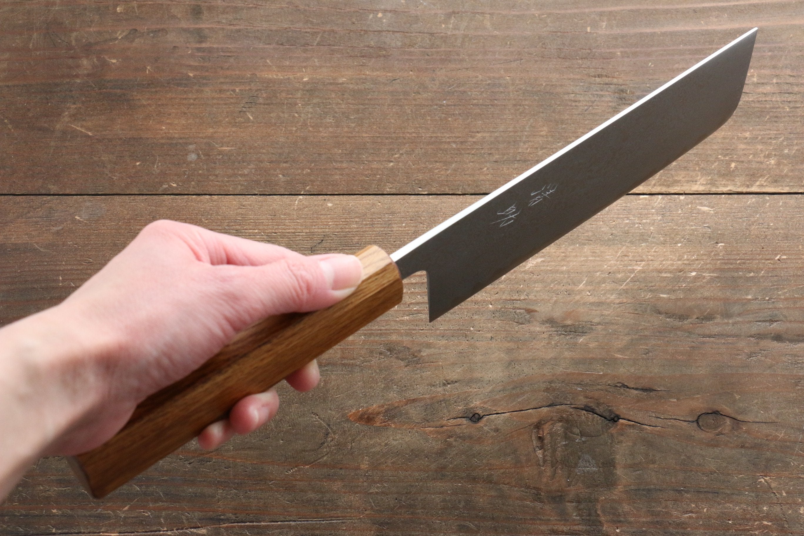 Seisuke SLD 49 Layer Damascus Nakiri 165mm Oak Handle - Seisuke Knife