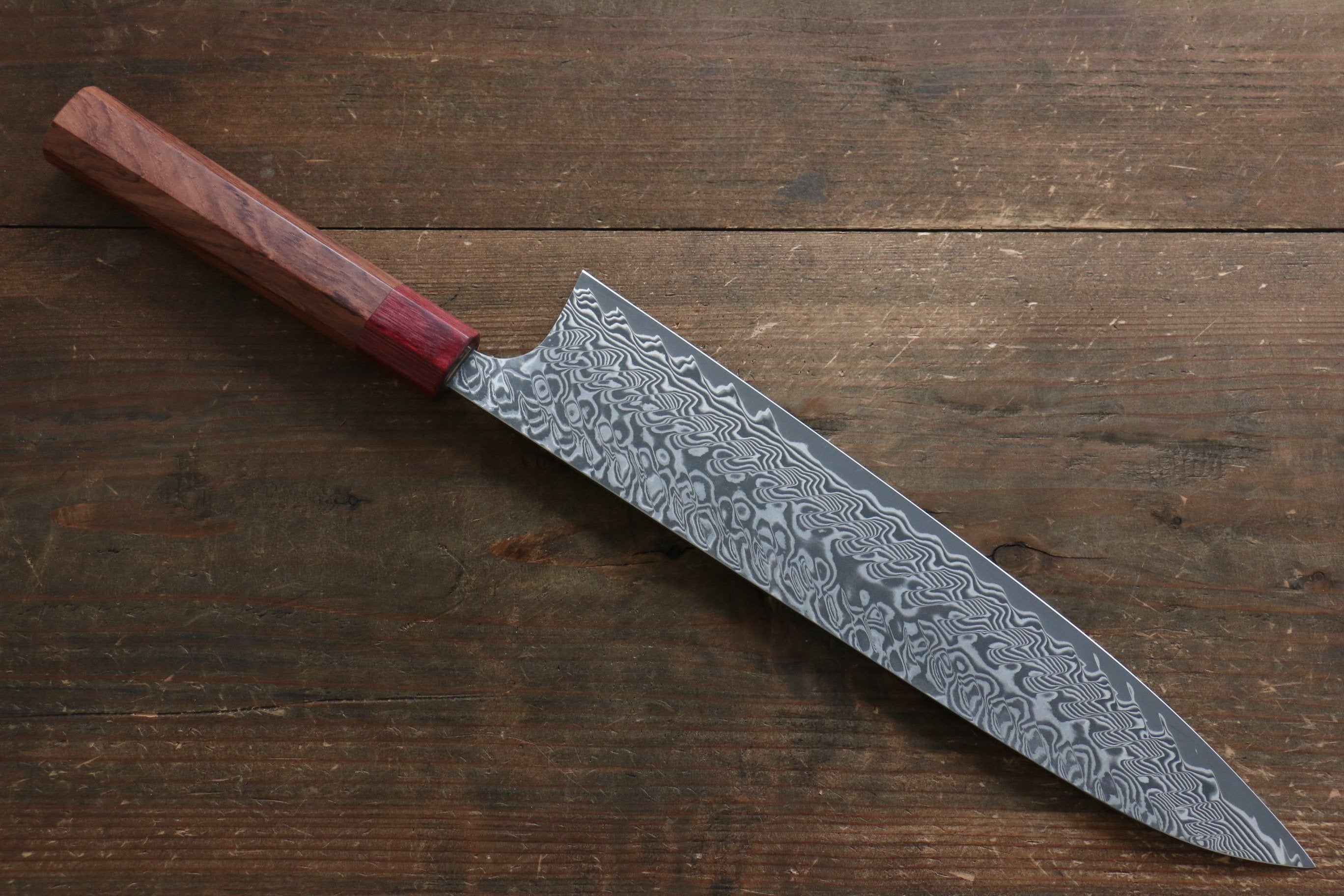 Yoshimi Kato SG2 Damascus Gyuto 270mm with Red Honduras Handle - Seisuke Knife