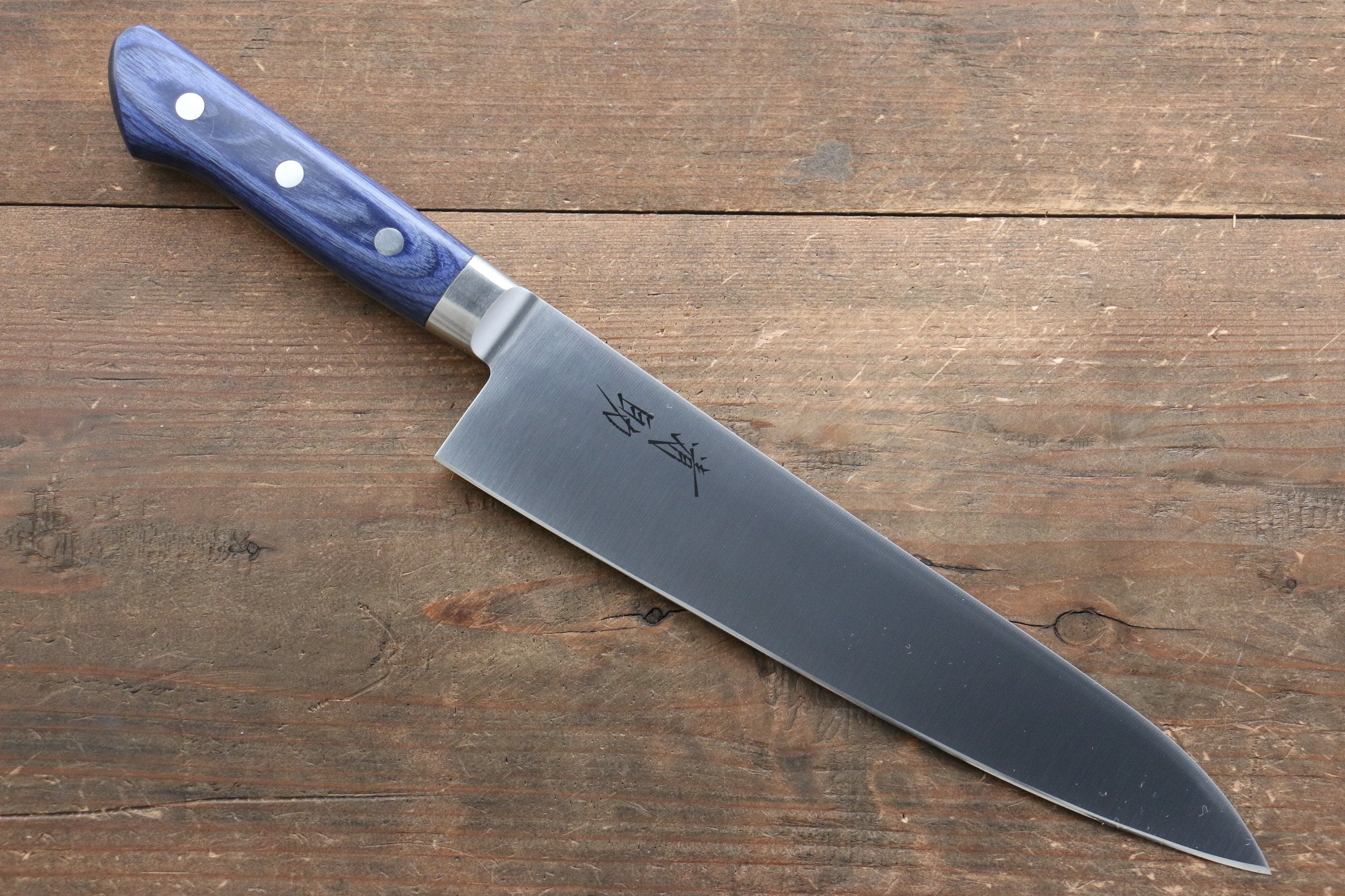 Seisuke Seiten Molybdenum Gyuto 210mm Blue Pakka wood Handle with Sheath - Seisuke Knife
