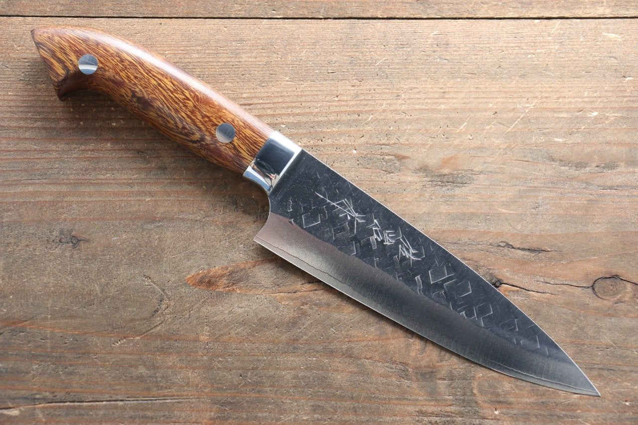 Takeshi Saji SRS13 Hammered Petty-Utility 130mm Ironwood Handle - Seisuke Knife