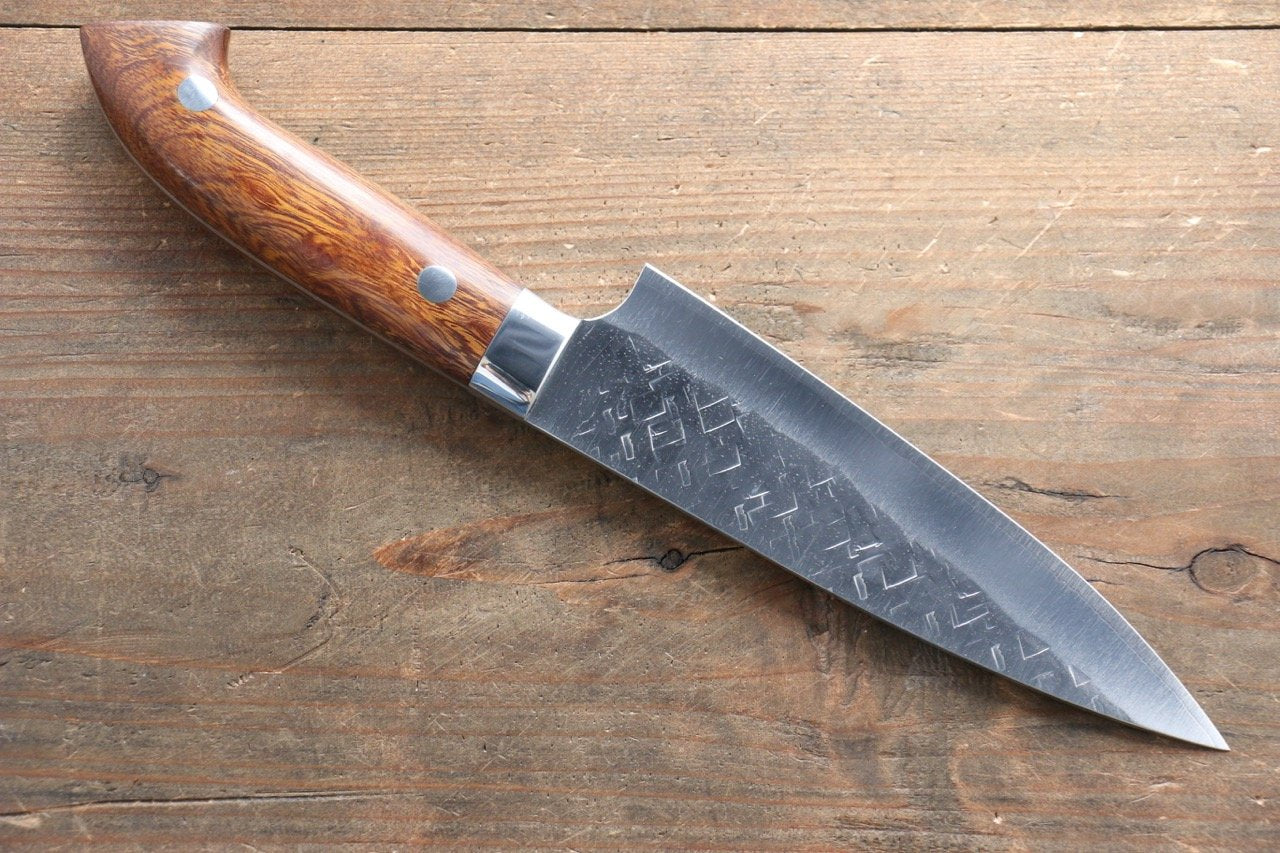 Takeshi Saji SRS13 Hammered Petty-Utility 130mm Ironwood Handle - Seisuke Knife