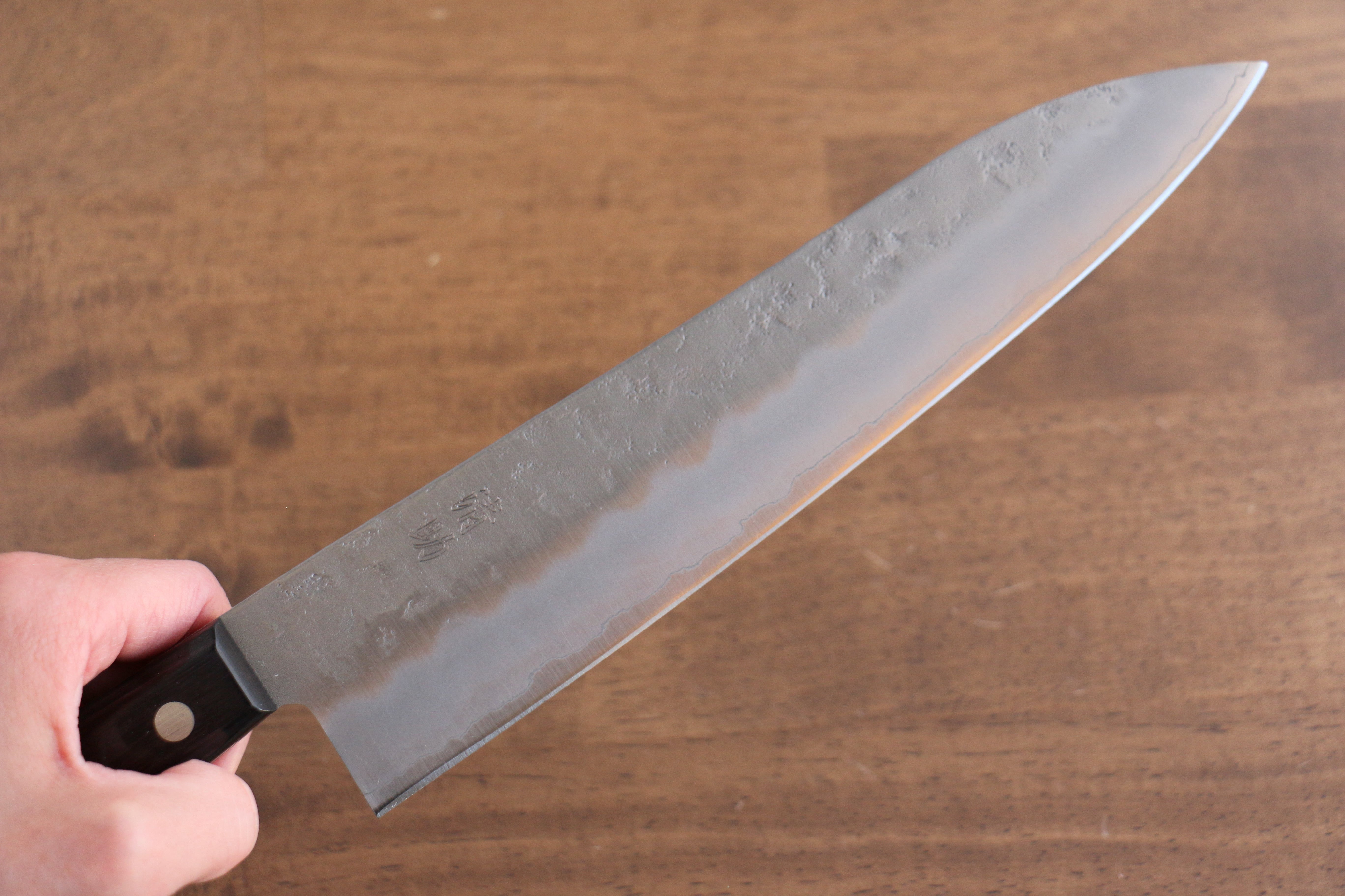 Seisuke Budou Silver Steel No.3 Nashiji Gyuto 210mm Purple Pakka wood Handle - Seisuke Knife