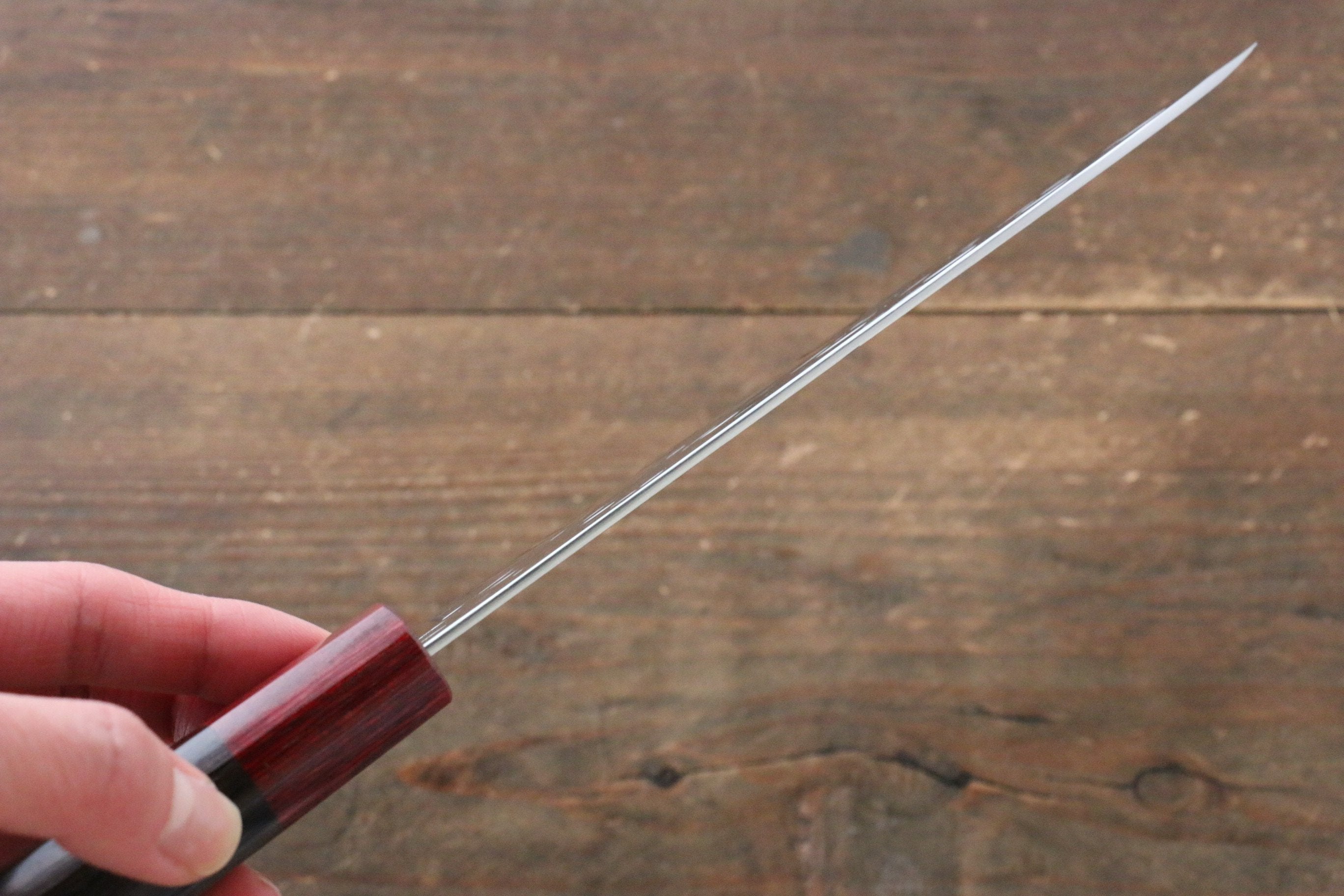 Yu Kurosaki Juhyo SG2 Hammered Santoku 165mm Shitan (ferrule: Red Pakka wood) Handle - Seisuke Knife