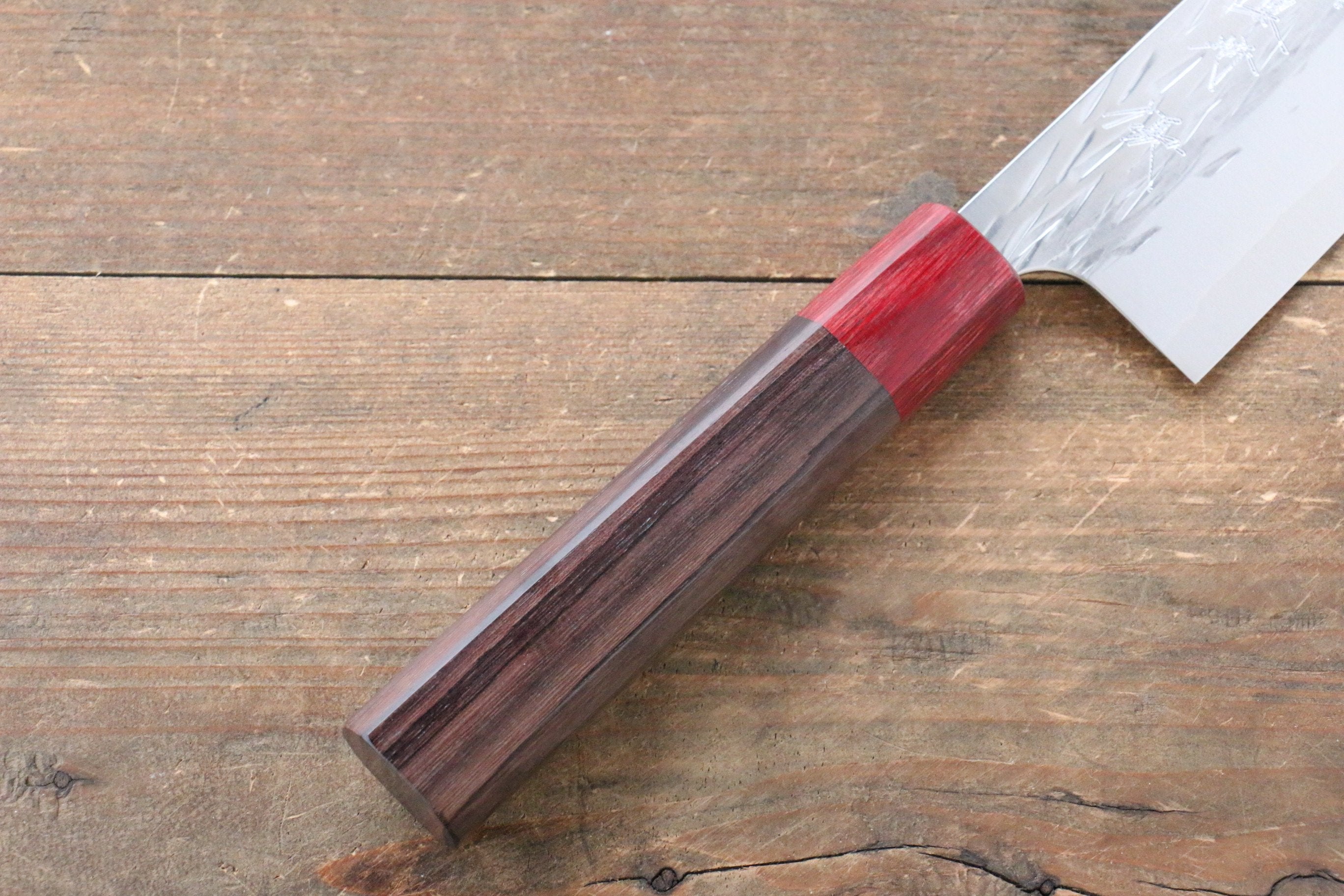 Yu Kurosaki Juhyo SG2 Hammered Santoku 165mm Shitan (ferrule: Red Pakka wood) Handle - Seisuke Knife