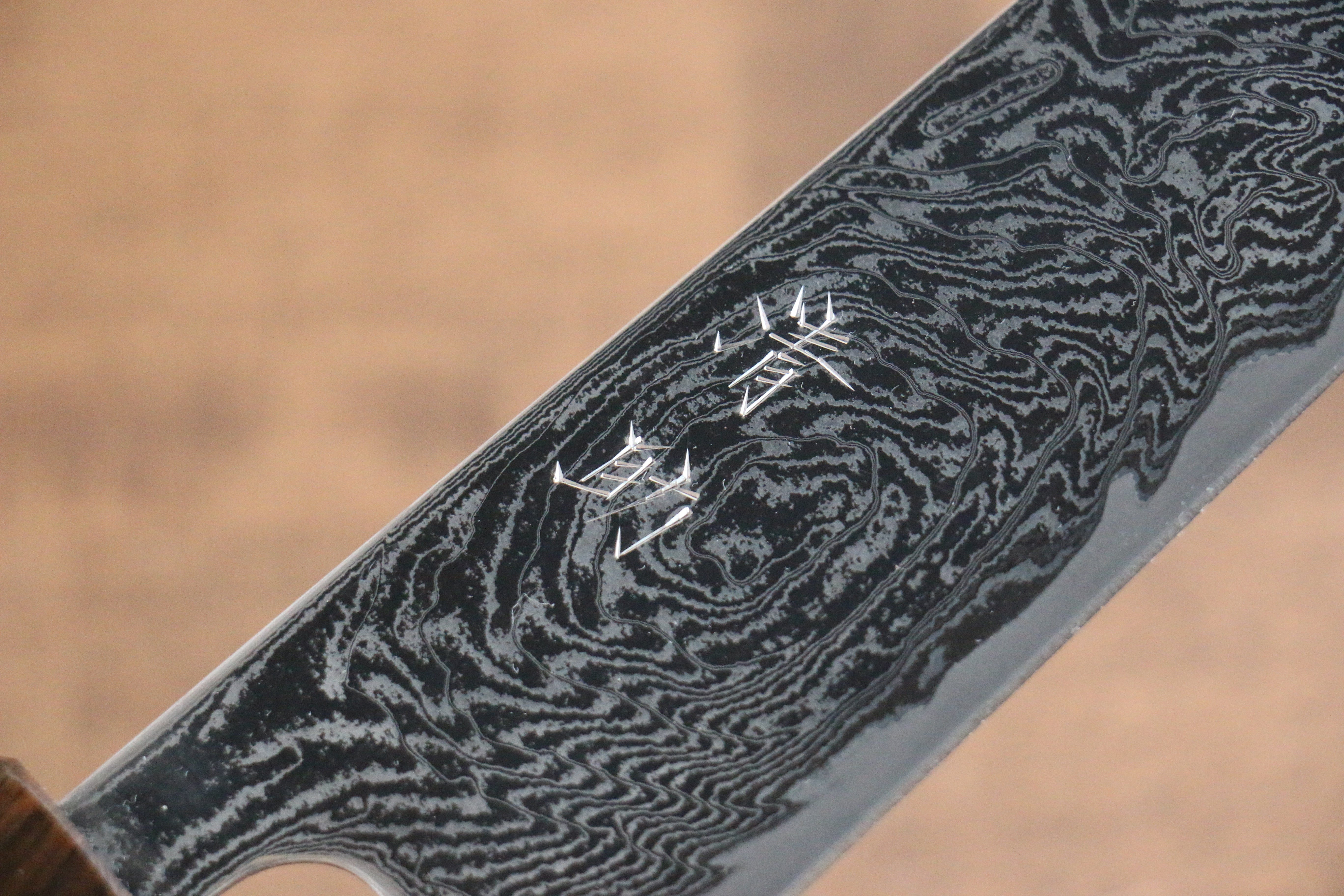 Seisuke Nami AUS10 Mirrored Finish Damascus Bunka 180mm Oak Handle - Seisuke Knife