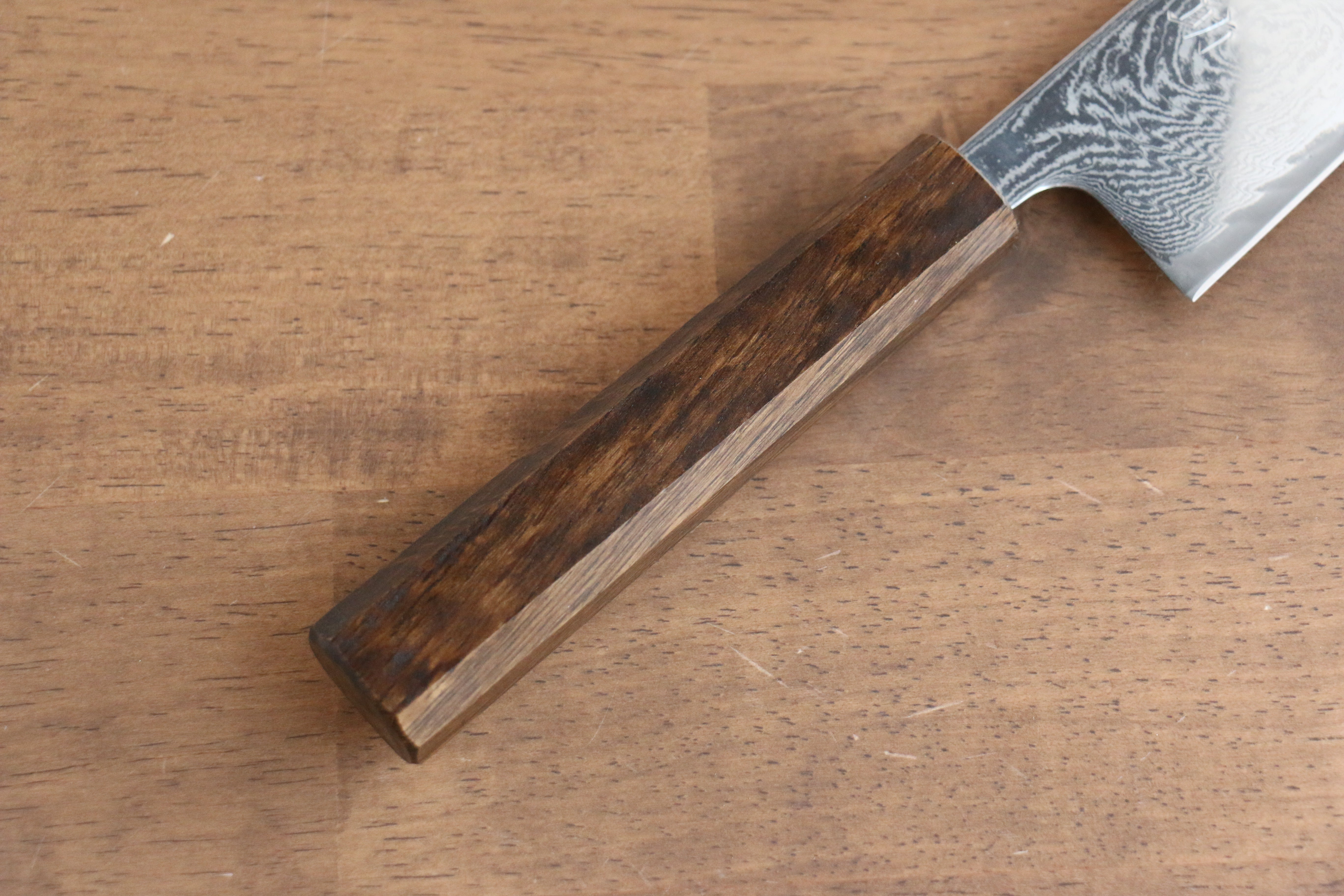 Seisuke Nami AUS10 Mirrored Finish Damascus Bunka 180mm Oak Handle - Seisuke Knife