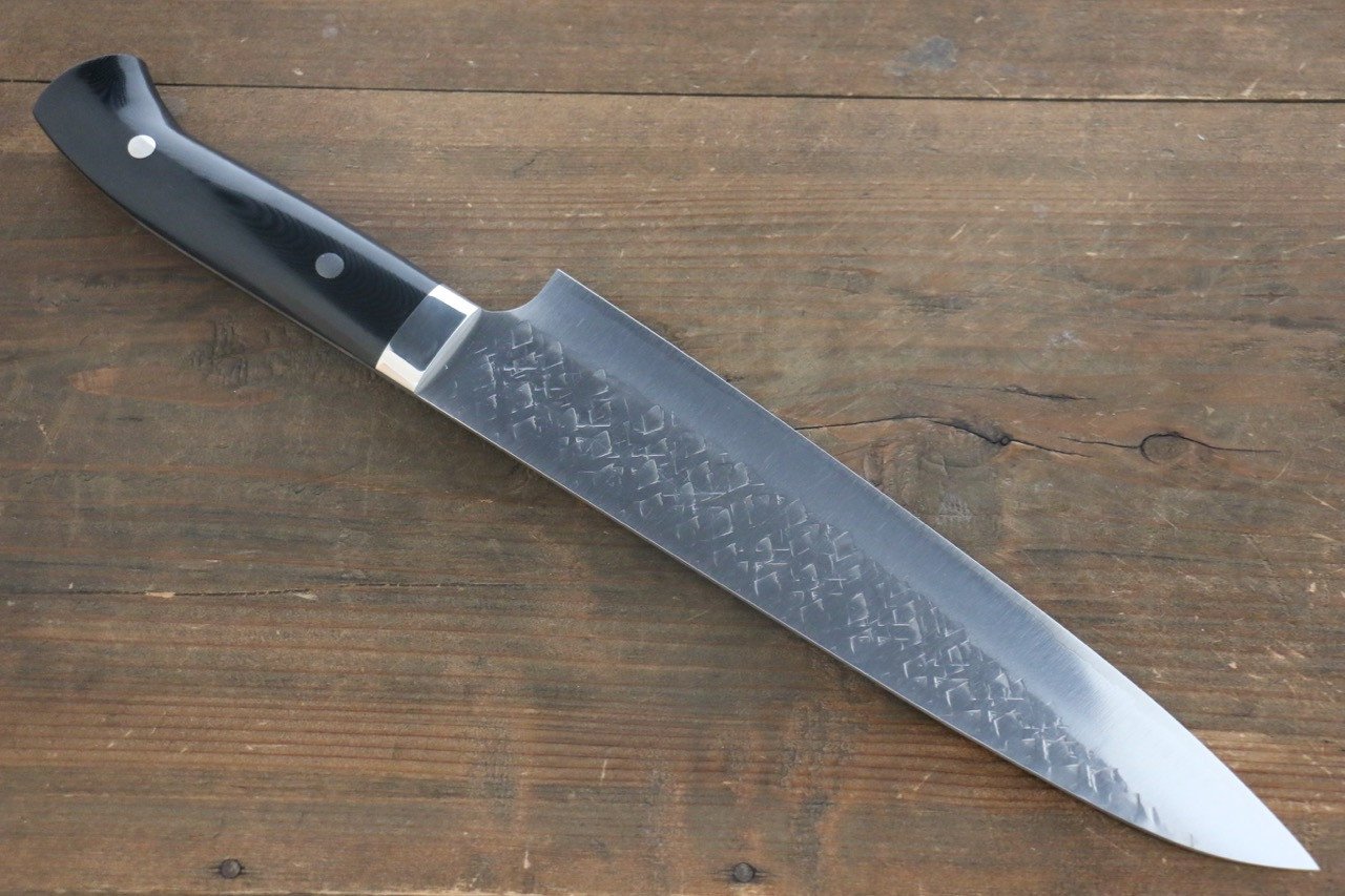 Takeshi Saji SRS13 Hammered Gyuto 240mm Black Micarta Handle - Seisuke Knife