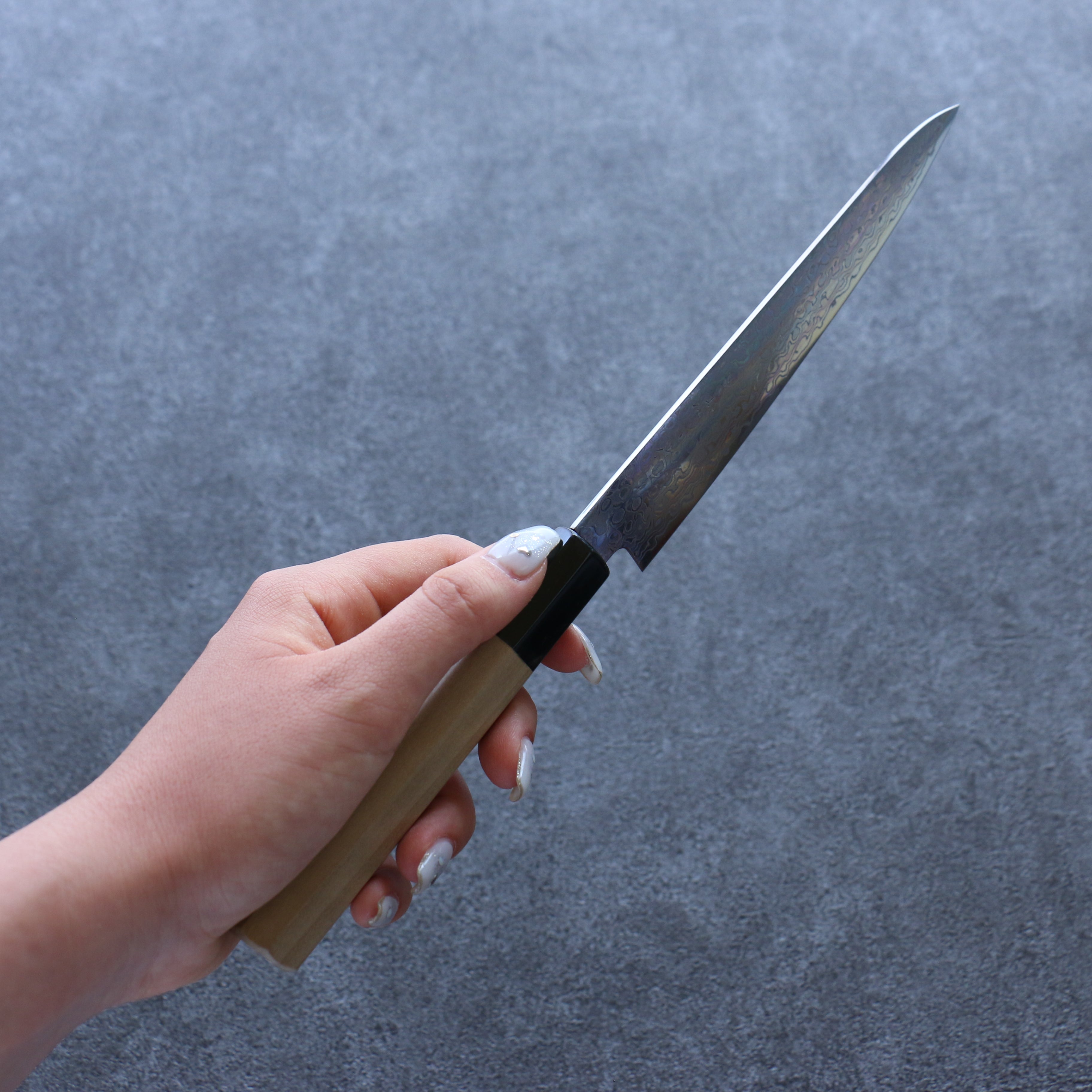 Misuzu AUS10 Damascus Migaki Petty-Utility 150mm Magnolia Handle - Seisuke Knife