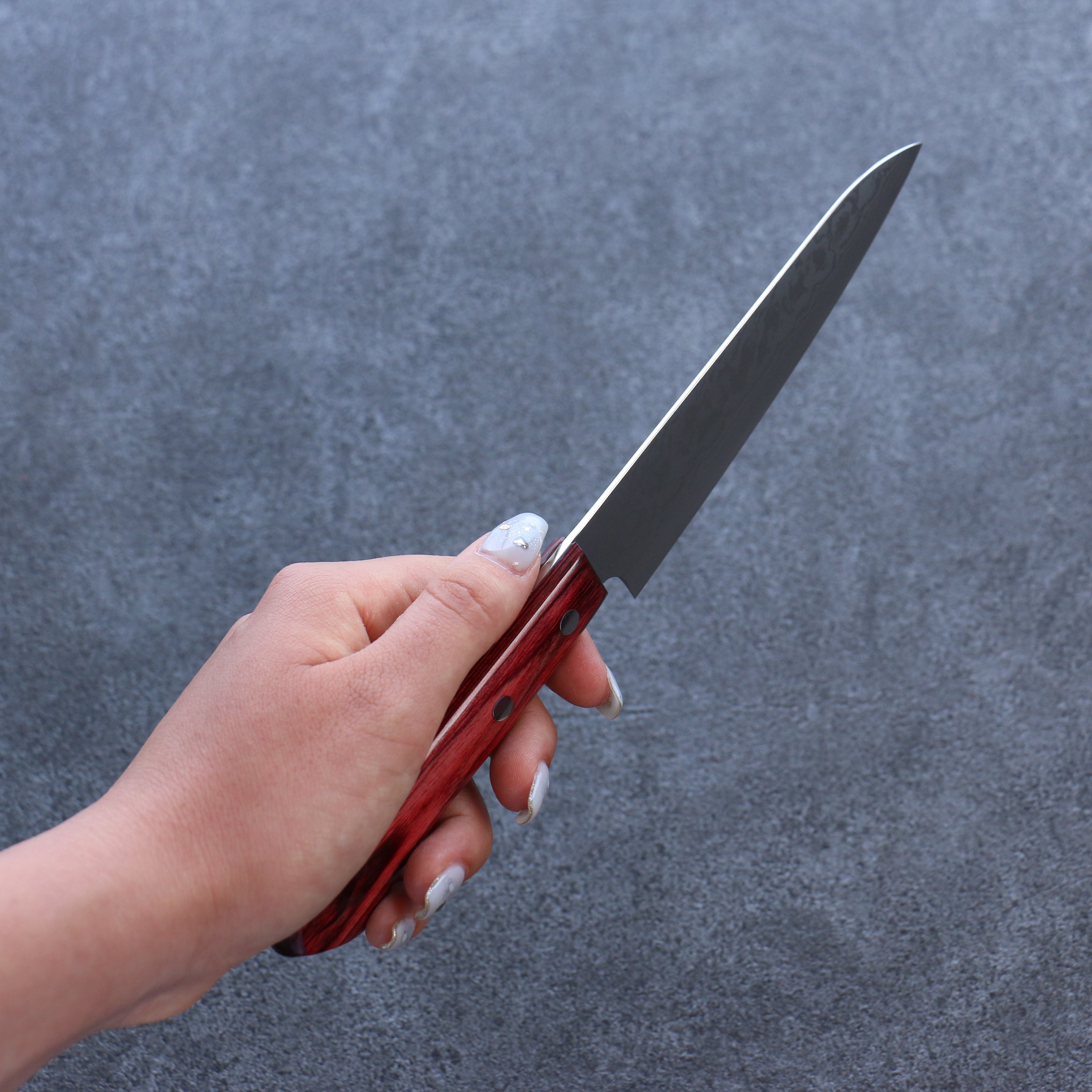 Anryu VG10 Damascus Petty-Utility 130mm Red Pakkawood Handle - Seisuke Knife