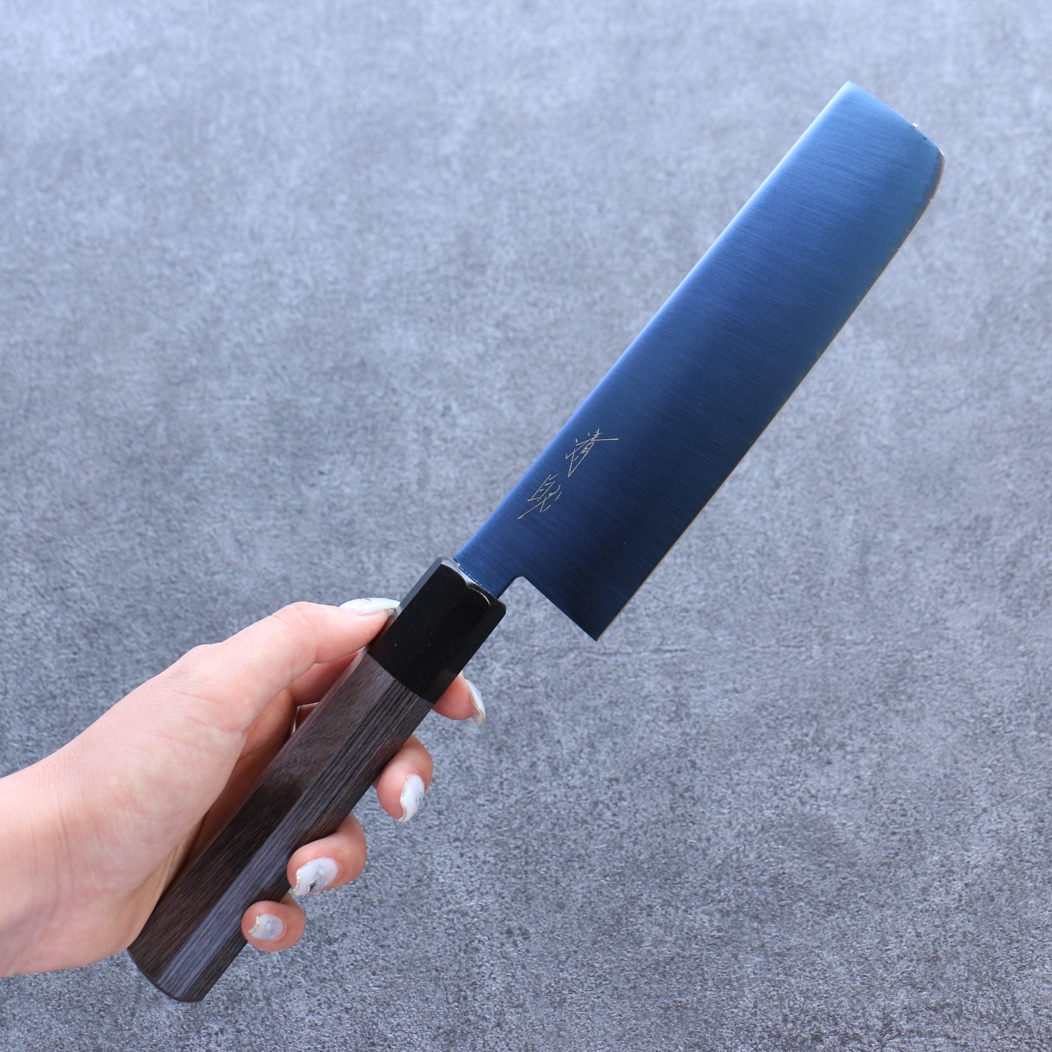 Seisuke SK-85 Ion plating Nakiri 160mm Gray Pakka wood Handle - Seisuke Knife