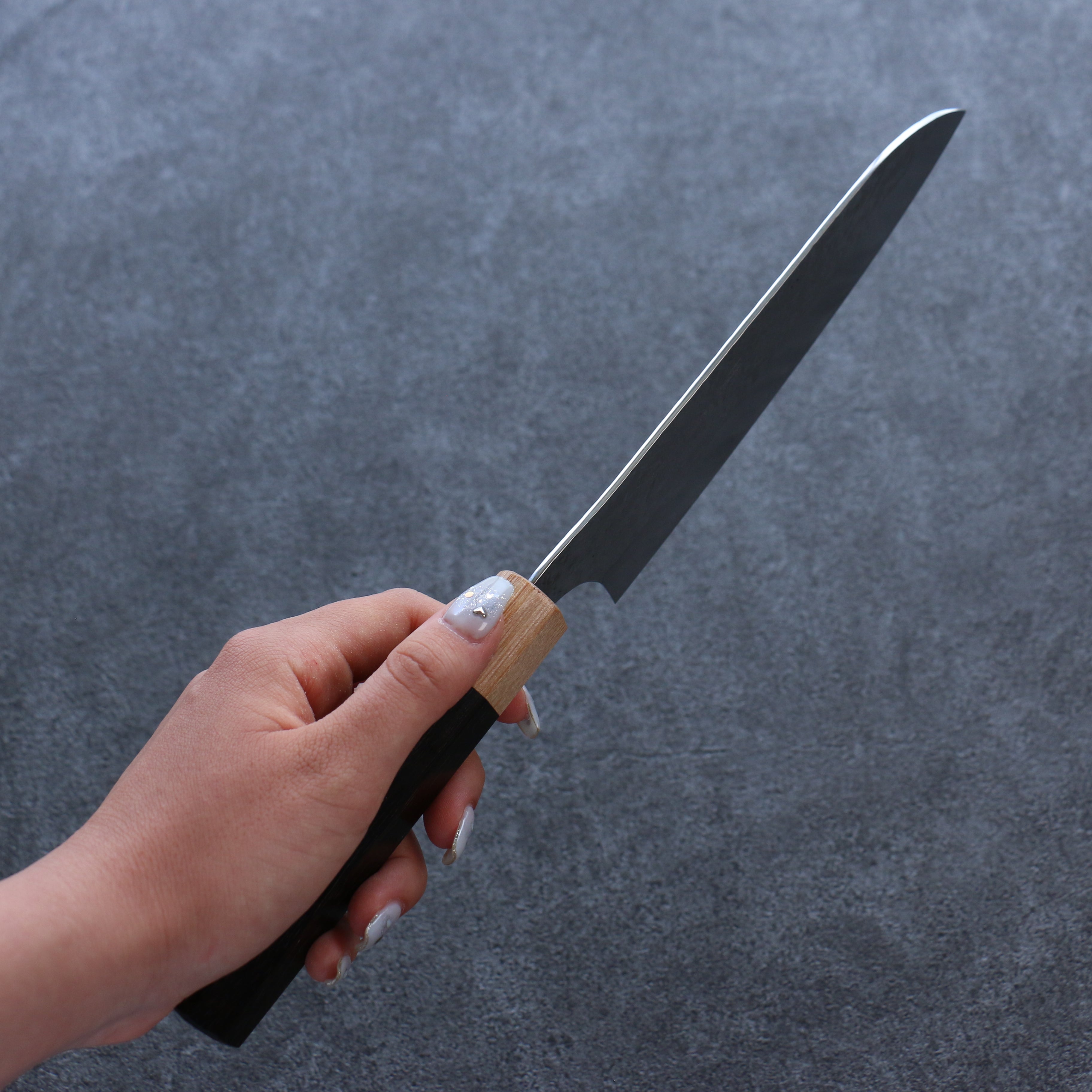 Yu Kurosaki Senko Ei SG2 Hammered Santoku 165mm Shitan Handle - Seisuke Knife