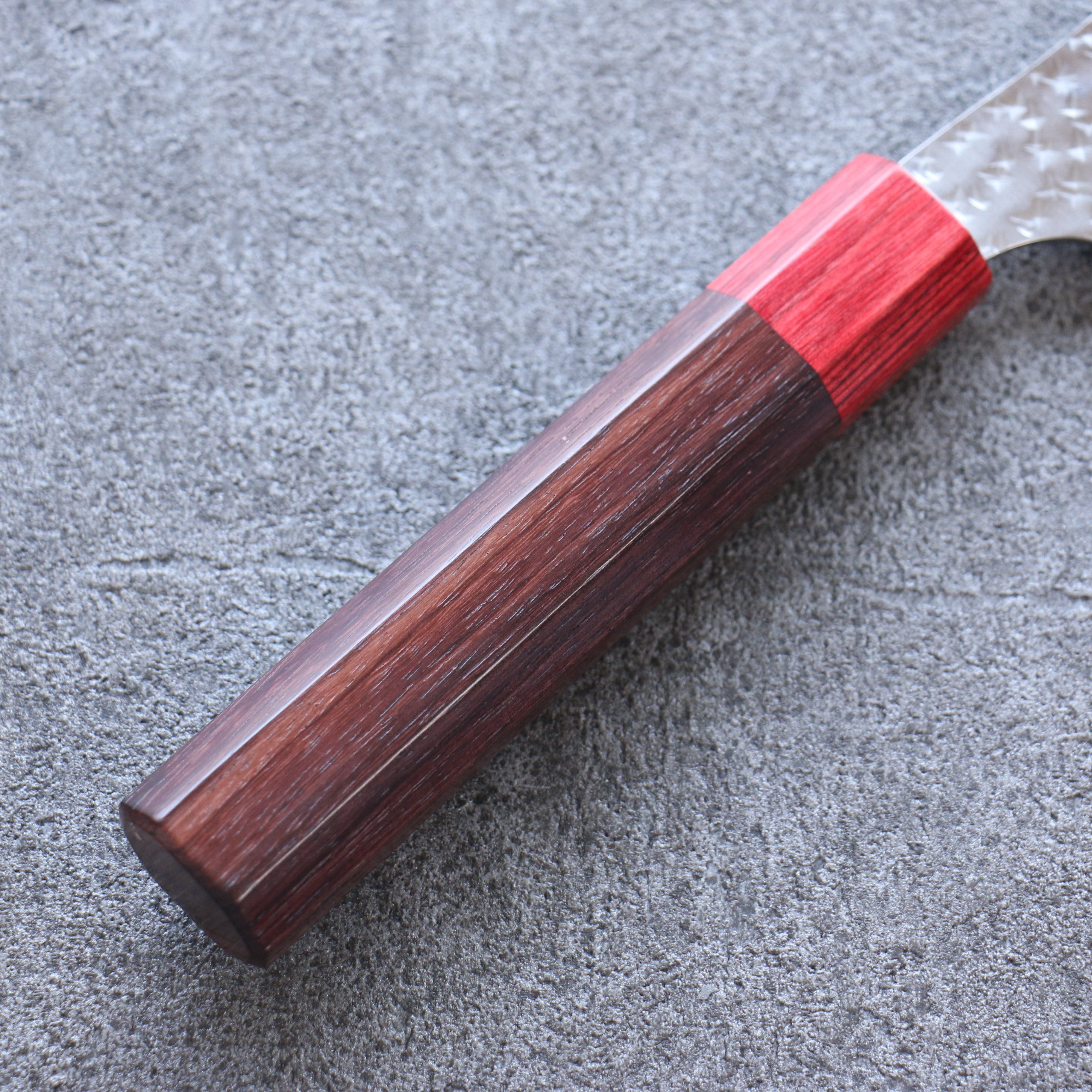 Yu Kurosaki Senko Ei SG2 Hammered Santoku 165mm Shitan (ferrule: Red Pakka wood) Handle - Seisuke Knife