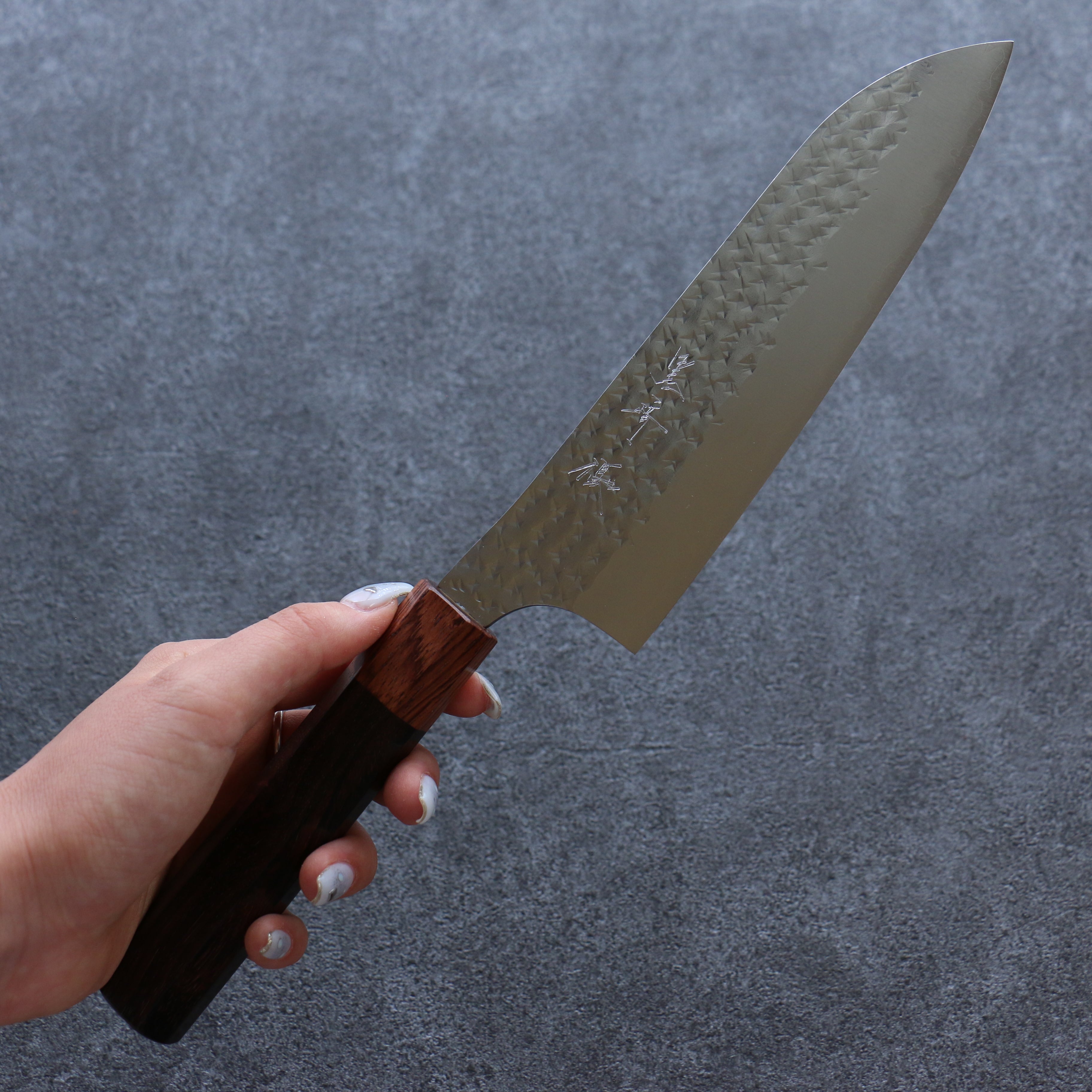 Yu Kurosaki Senko Ei SG2 Hammered Santoku 165mm Honduras Handle - Seisuke Knife