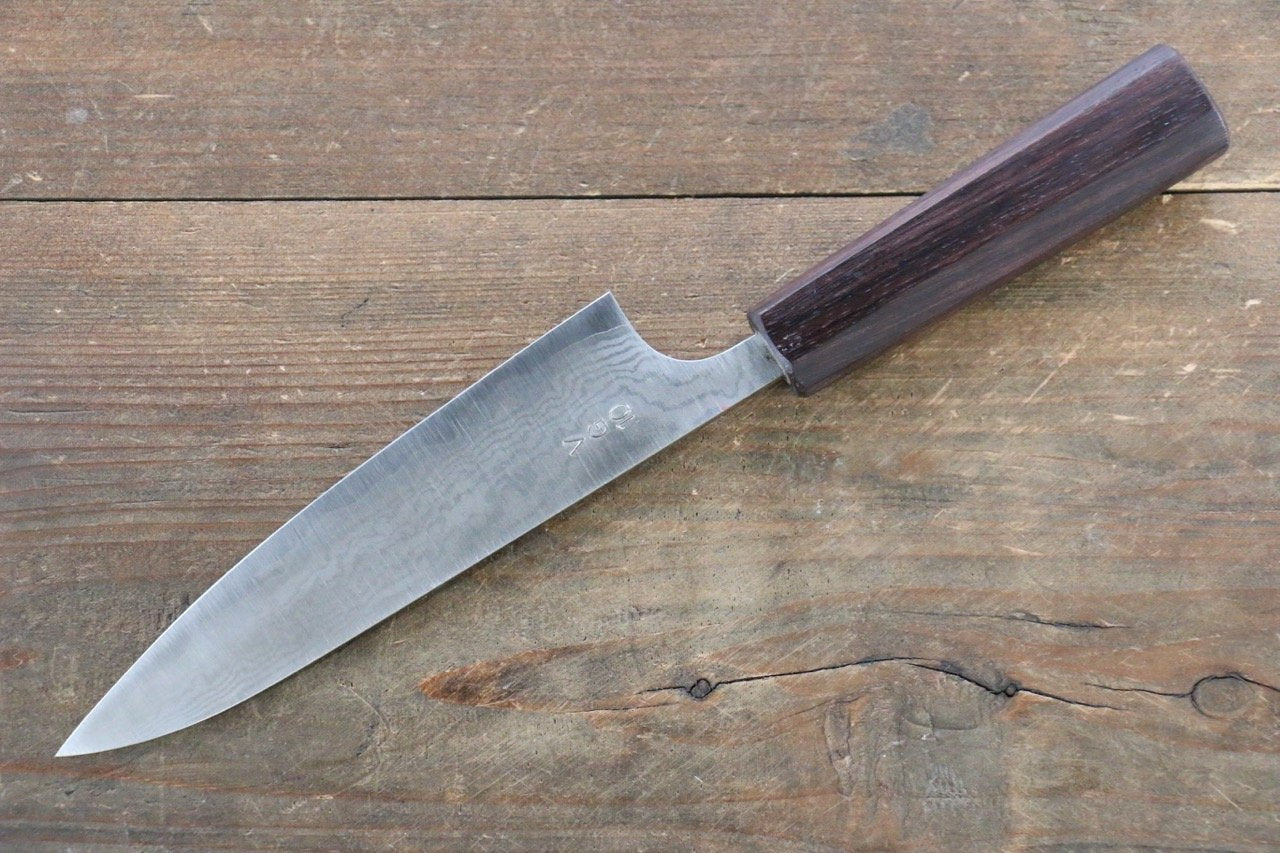 Nao Yamamoto VG10 Damascus Petty-Utility 130mm Shitan Handle - Seisuke Knife