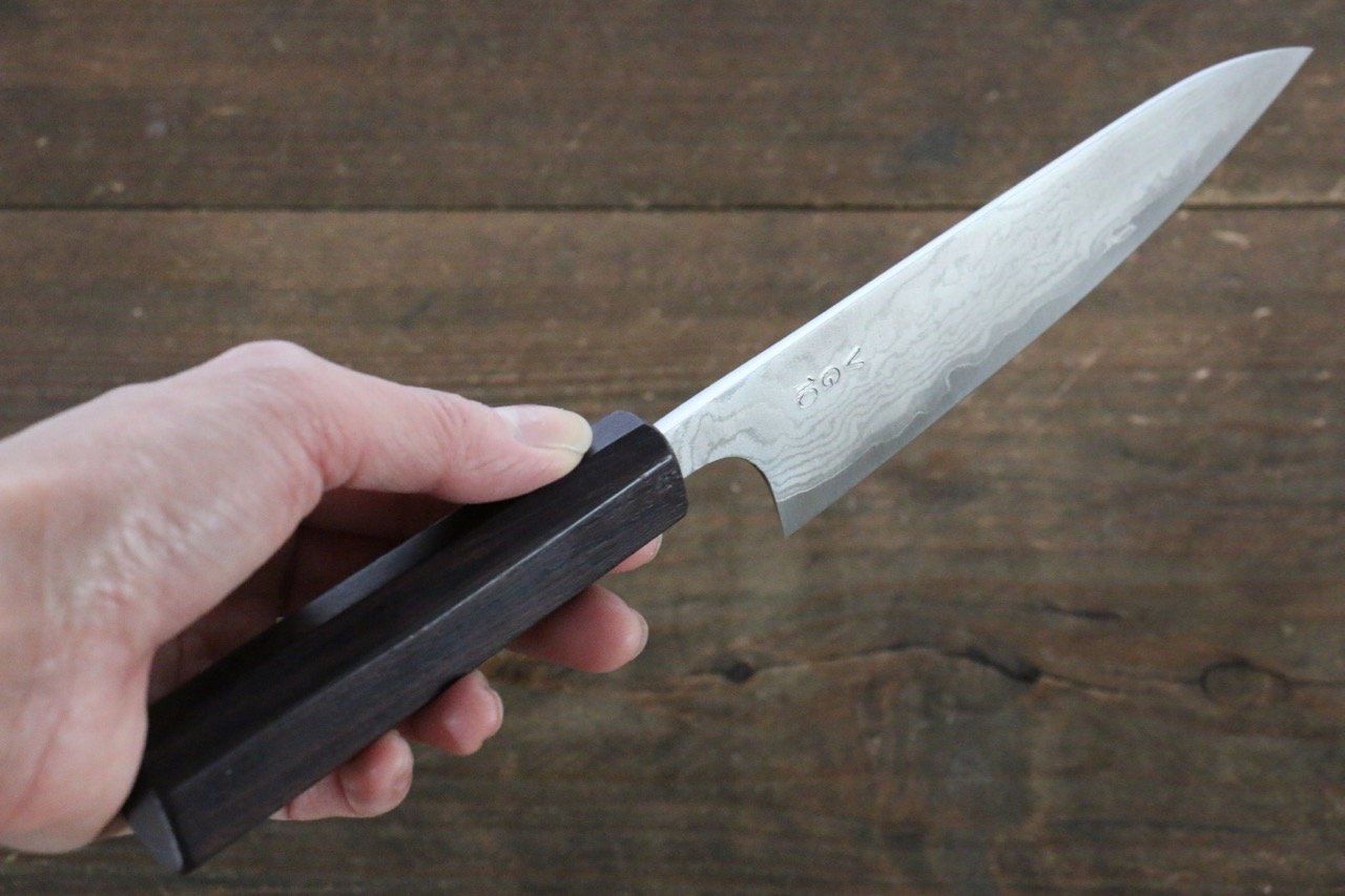 Nao Yamamoto VG10 Damascus Petty-Utility 130mm Shitan Handle - Seisuke Knife